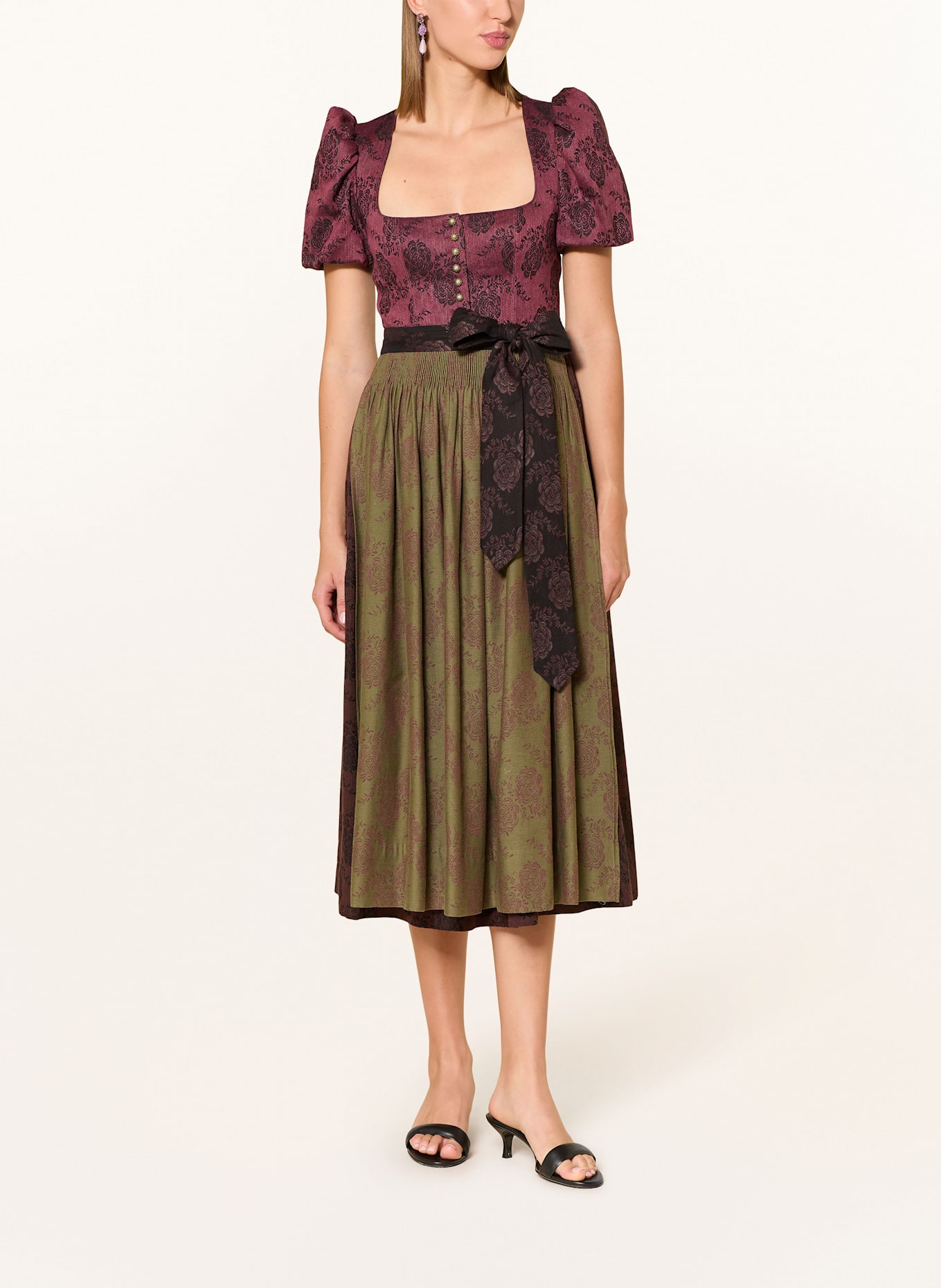 Gottseidank Dirndl LAURA: DUNKELROT / GRÜN / SCHWARZ