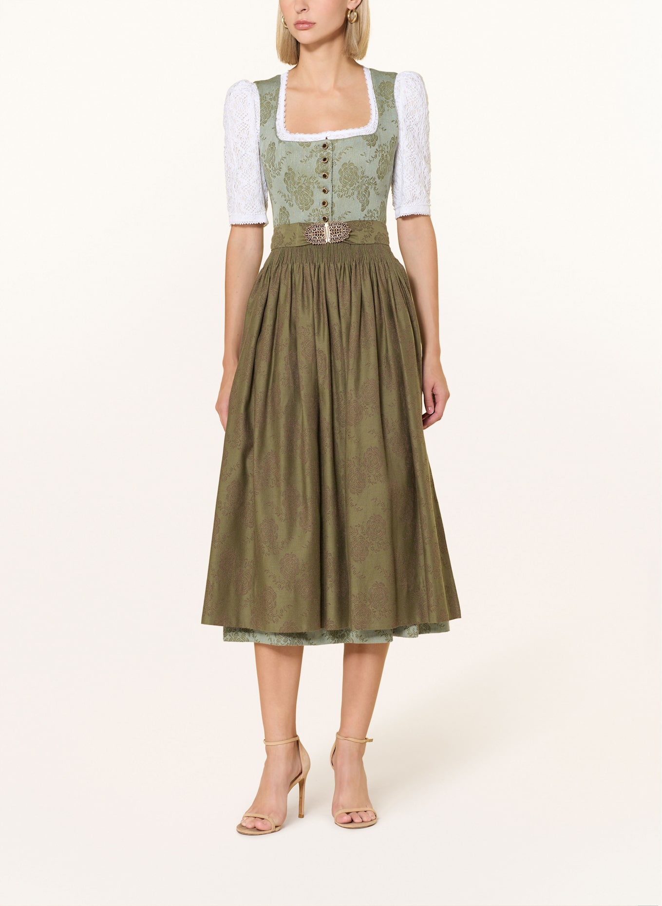 Gottseidank Sukienka bawarska BABETT: JASNOZIELONY / ZIELONY