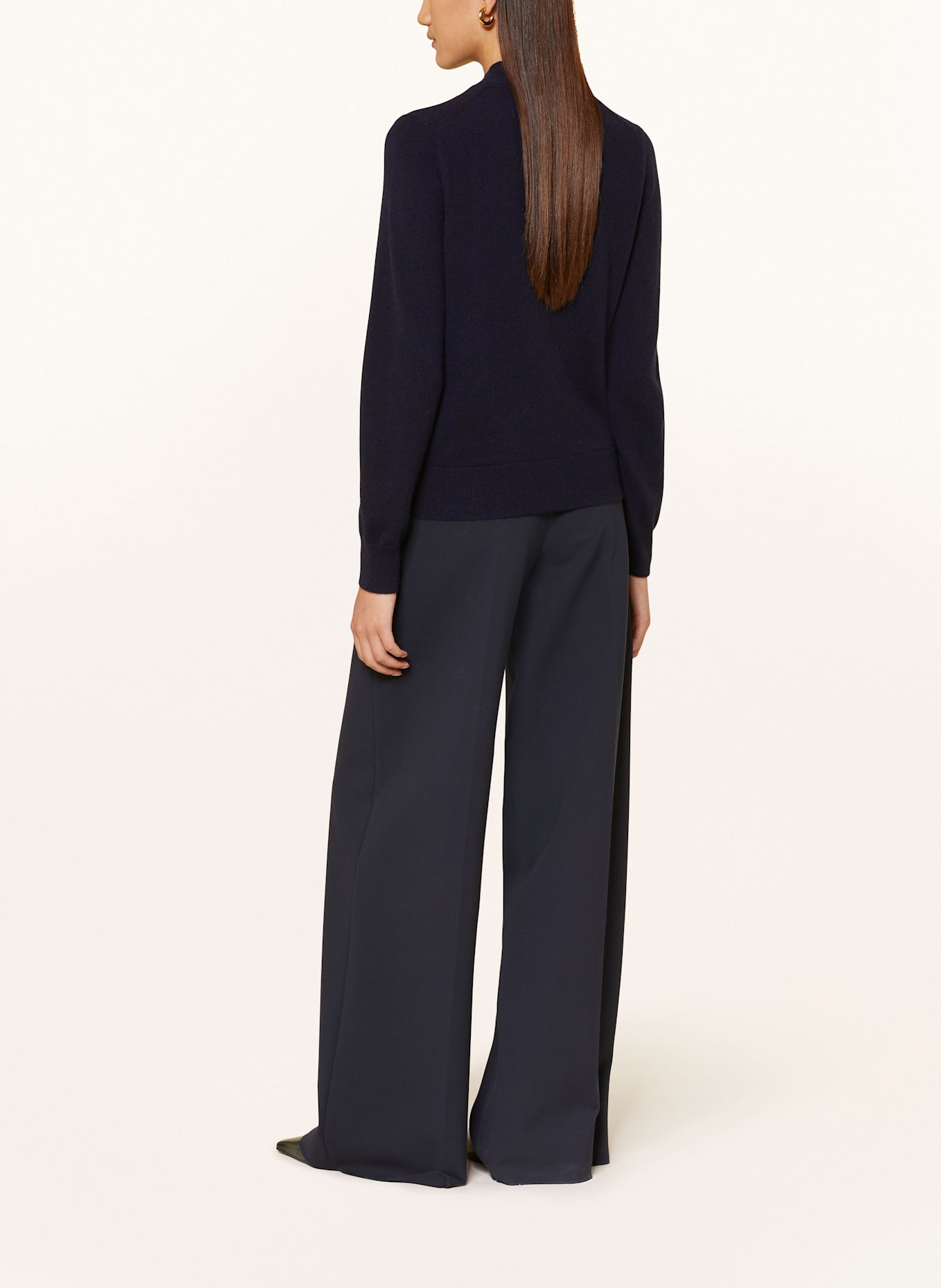 ALLUDE Pullover mit Schluppe und Cashmere: DUNKELBLAU