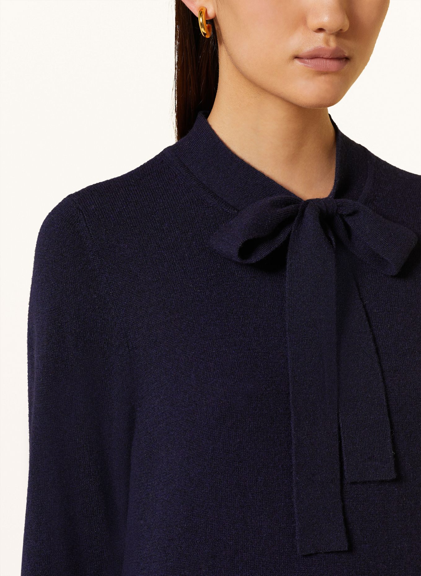 ALLUDE Pullover mit Schluppe und Cashmere: DUNKELBLAU