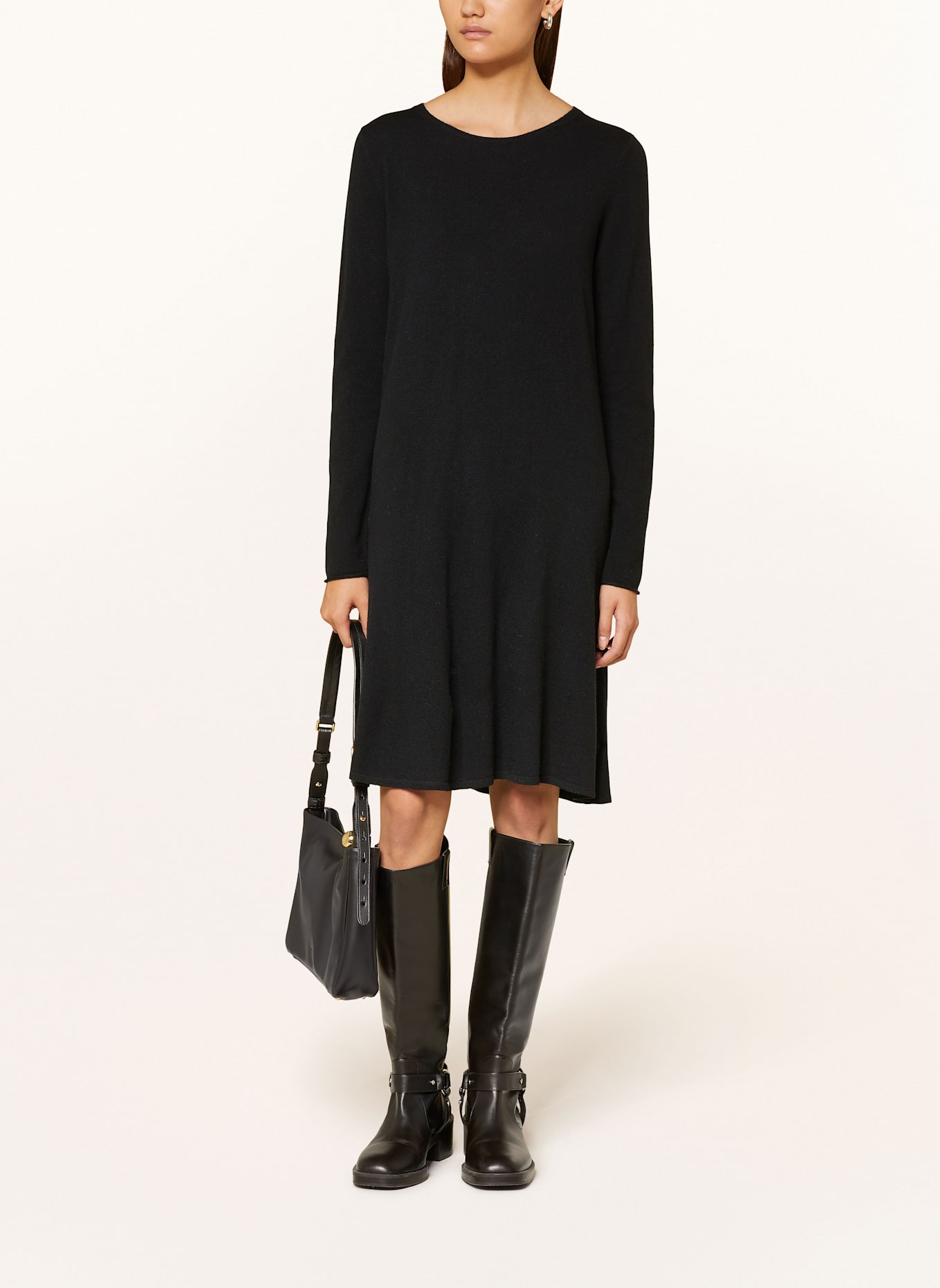 ALLUDE Strickkleid mit Cashmere: SCHWARZ