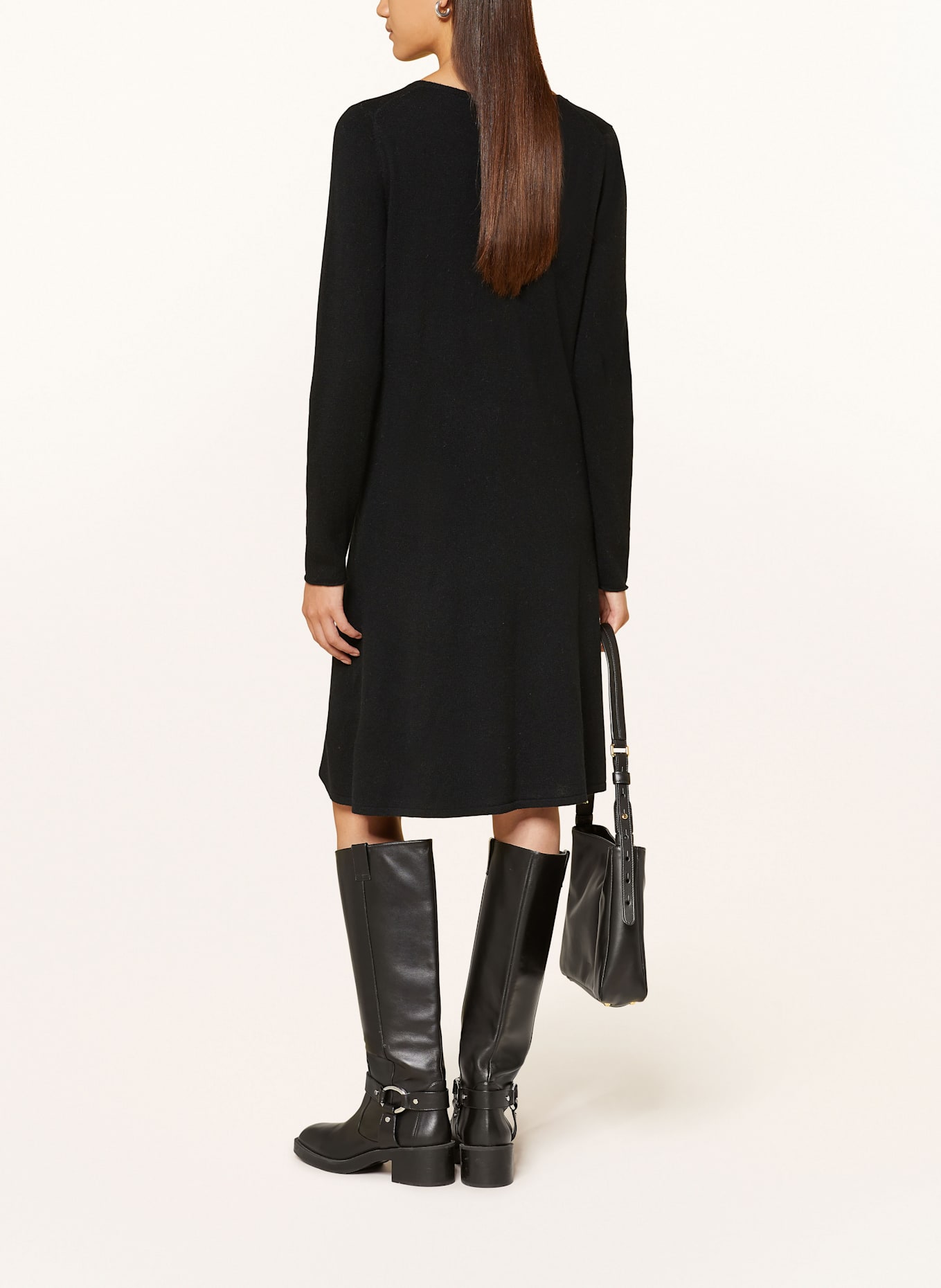 ALLUDE Strickkleid mit Cashmere: SCHWARZ