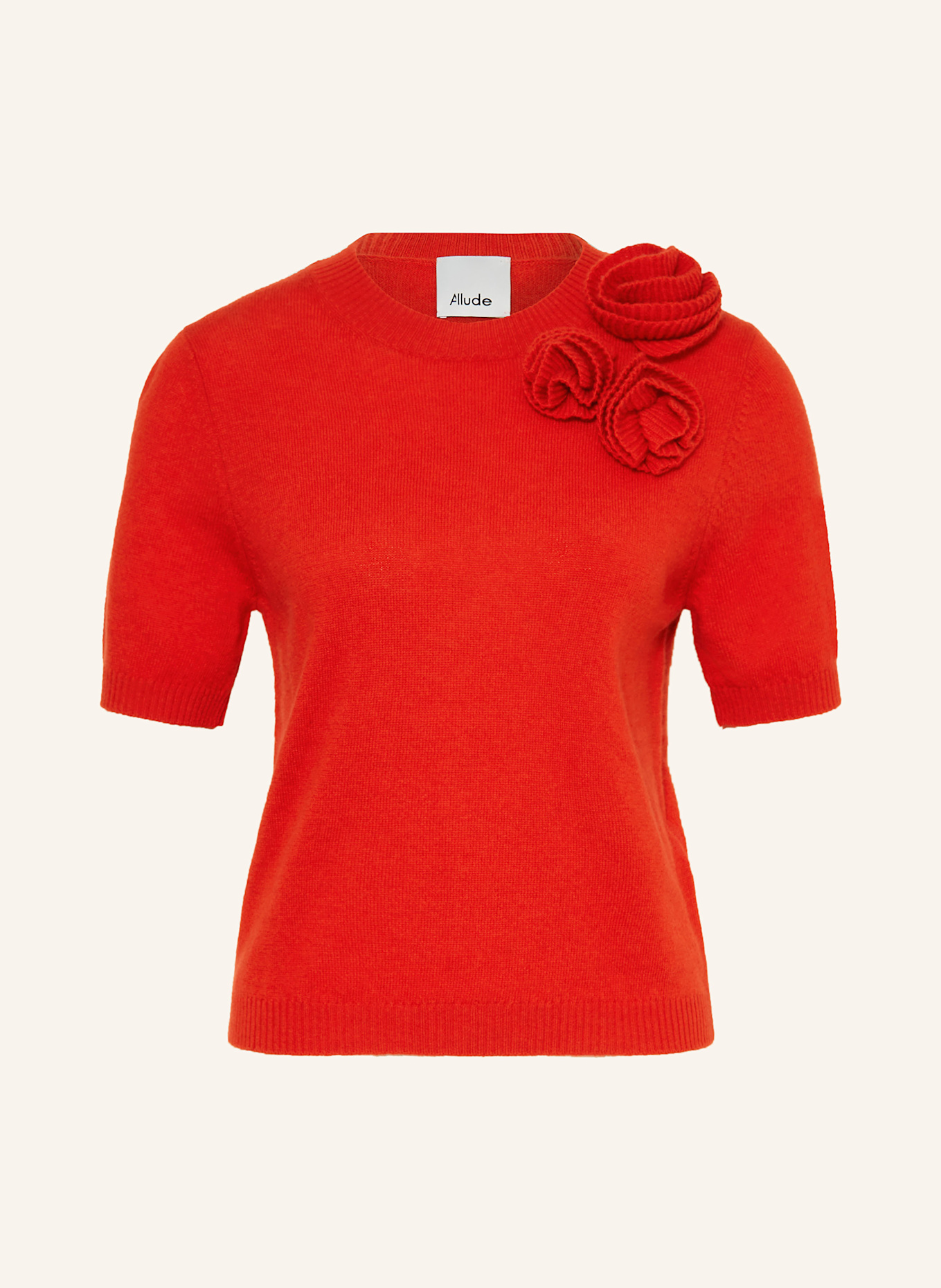 ALLUDE Knit shirt with cashmere: RED