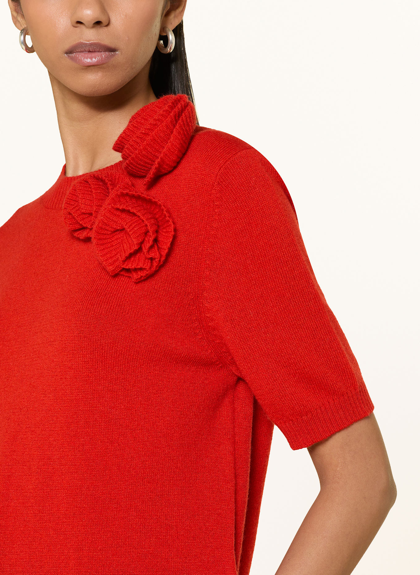 ALLUDE Knit shirt with cashmere: RED
