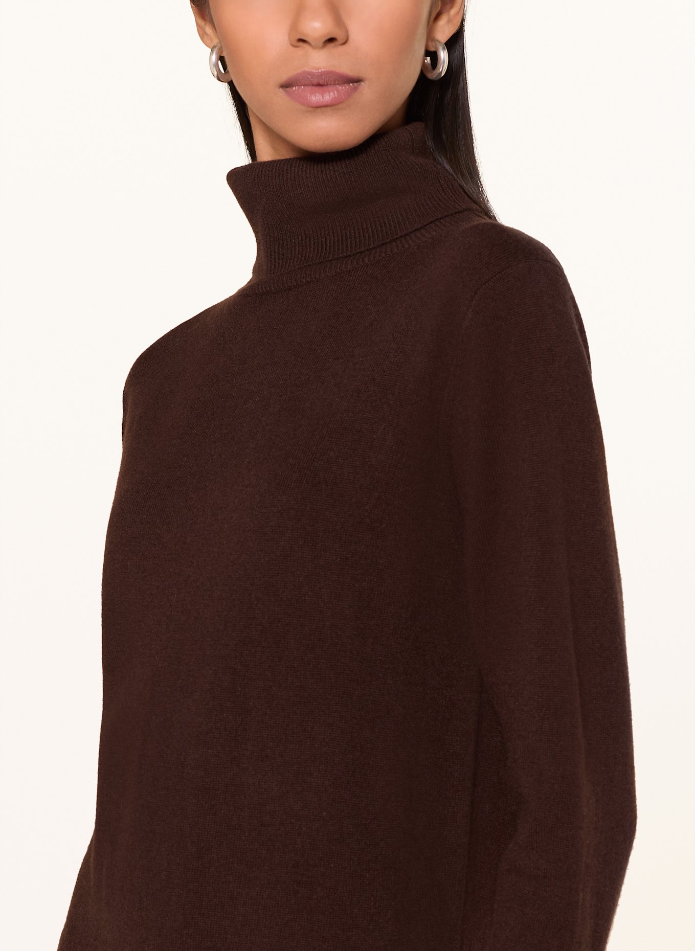 ALLUDE Strickkleid mit Cashmere: DUNKELBLAU / DUNKELBRAUN