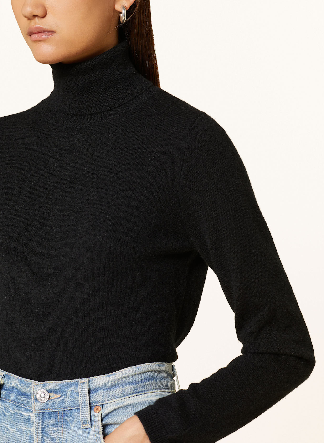 ALLUDE Rollkragenpullover aus Cashmere: SCHWARZ
