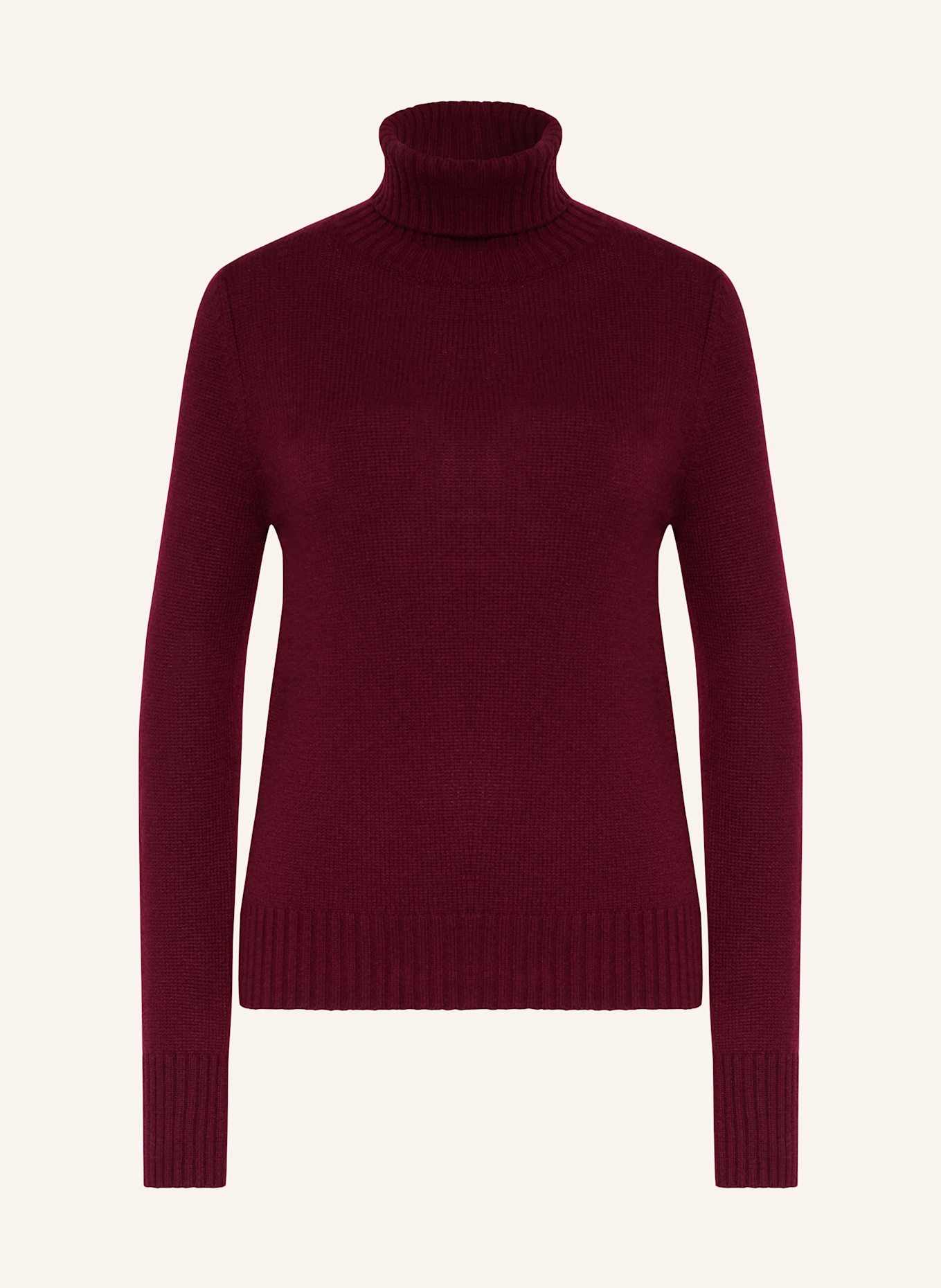 ALLUDE Rollkragenpullover aus Cashmere: DUNKELROT