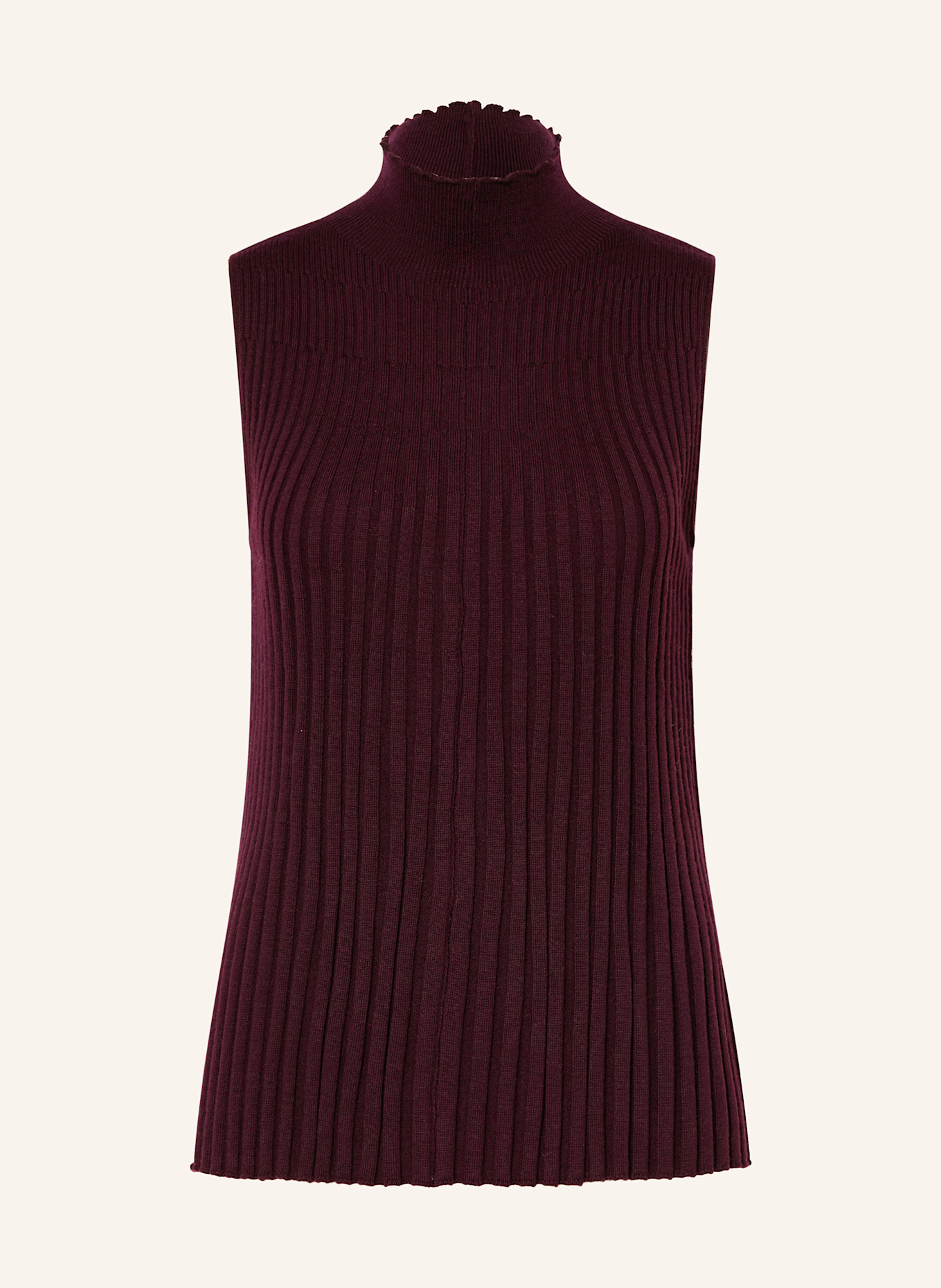 HEMISPHERE Stricktop aus Merinowolle: DUNKELROT