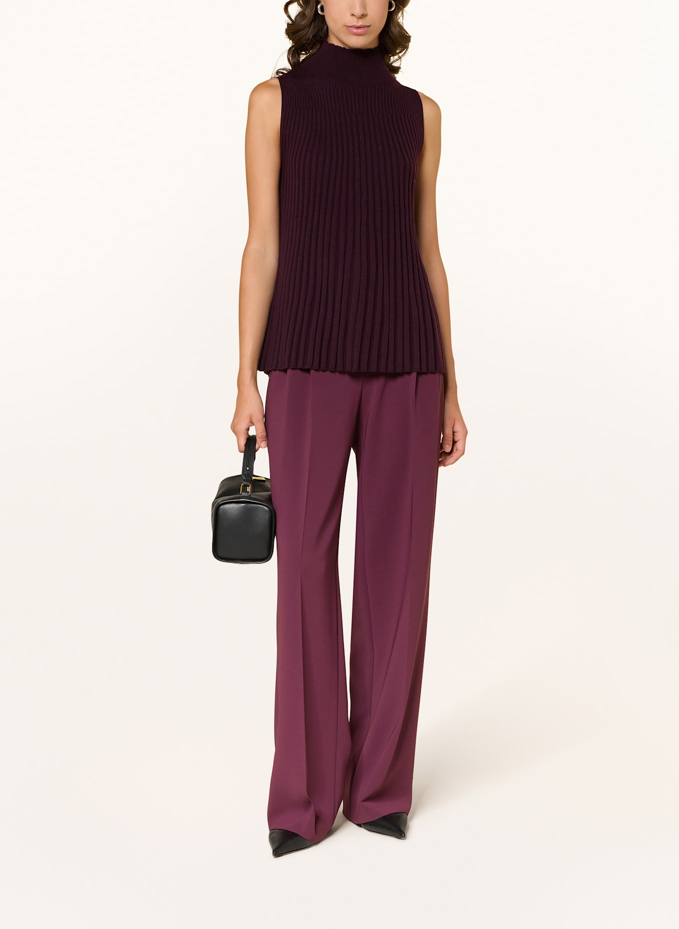 HEMISPHERE Stricktop aus Merinowolle: DUNKELROT