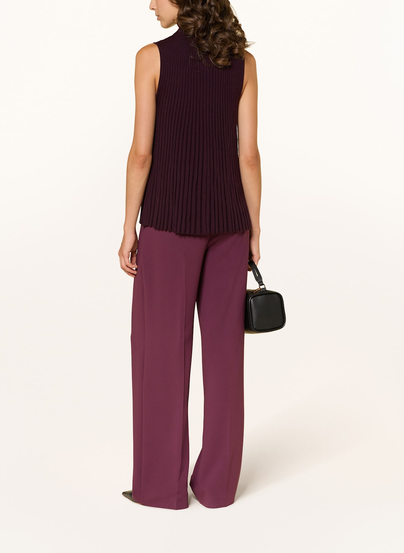 HEMISPHERE Stricktop aus Merinowolle: DUNKELROT