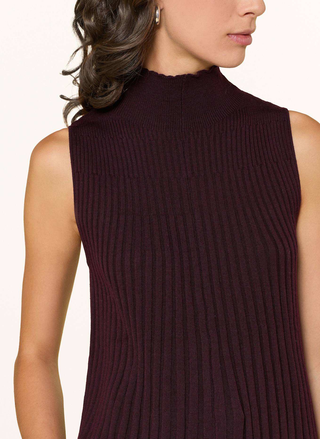 HEMISPHERE Stricktop aus Merinowolle: DUNKELROT