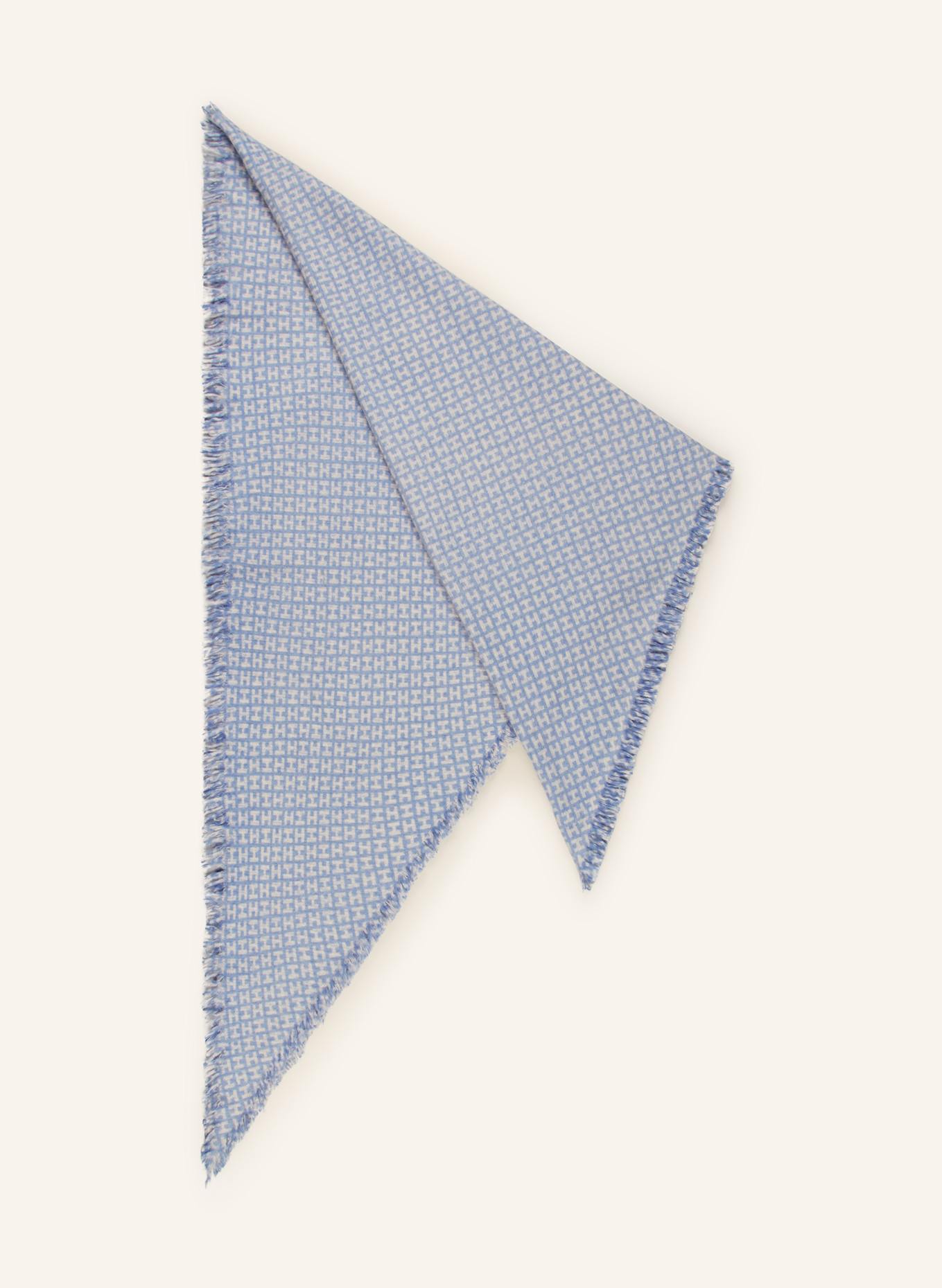 HEMISPHERE Dreieckstuch aus Cashmere: BLAU / ECRU