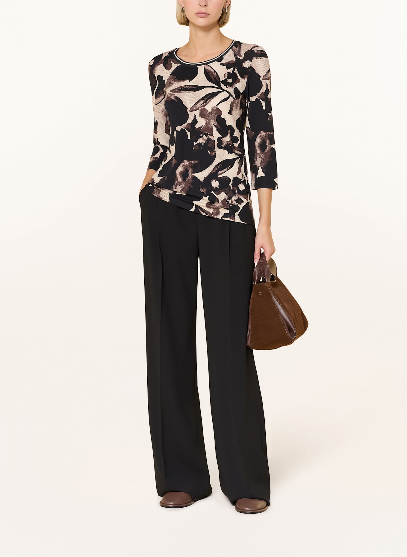 Betty Barclay Shirt mit 3/4-Arm: SCHWARZ / BRAUN / CREME