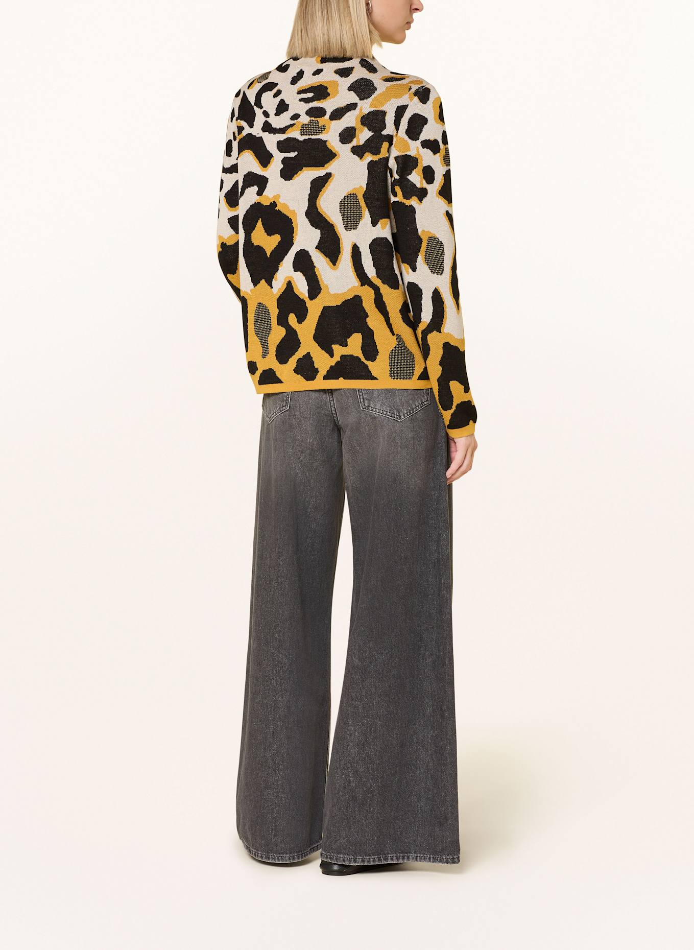 Betty Barclay Pullover mit Schmucksteinen: BEIGE / DUNKELGELB / SCHWARZ