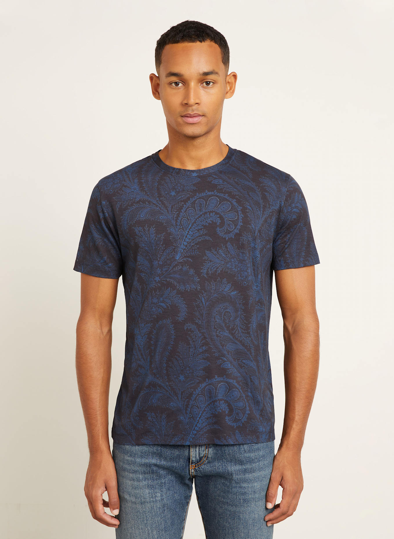 ETRO T-Shirt: DUNKELBLAU / BLAU