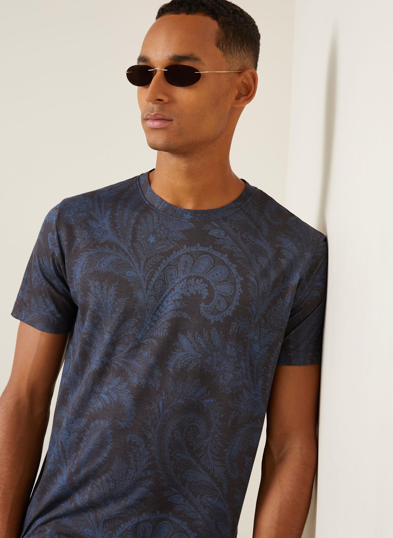 ETRO T-Shirt: DUNKELBLAU / BLAU