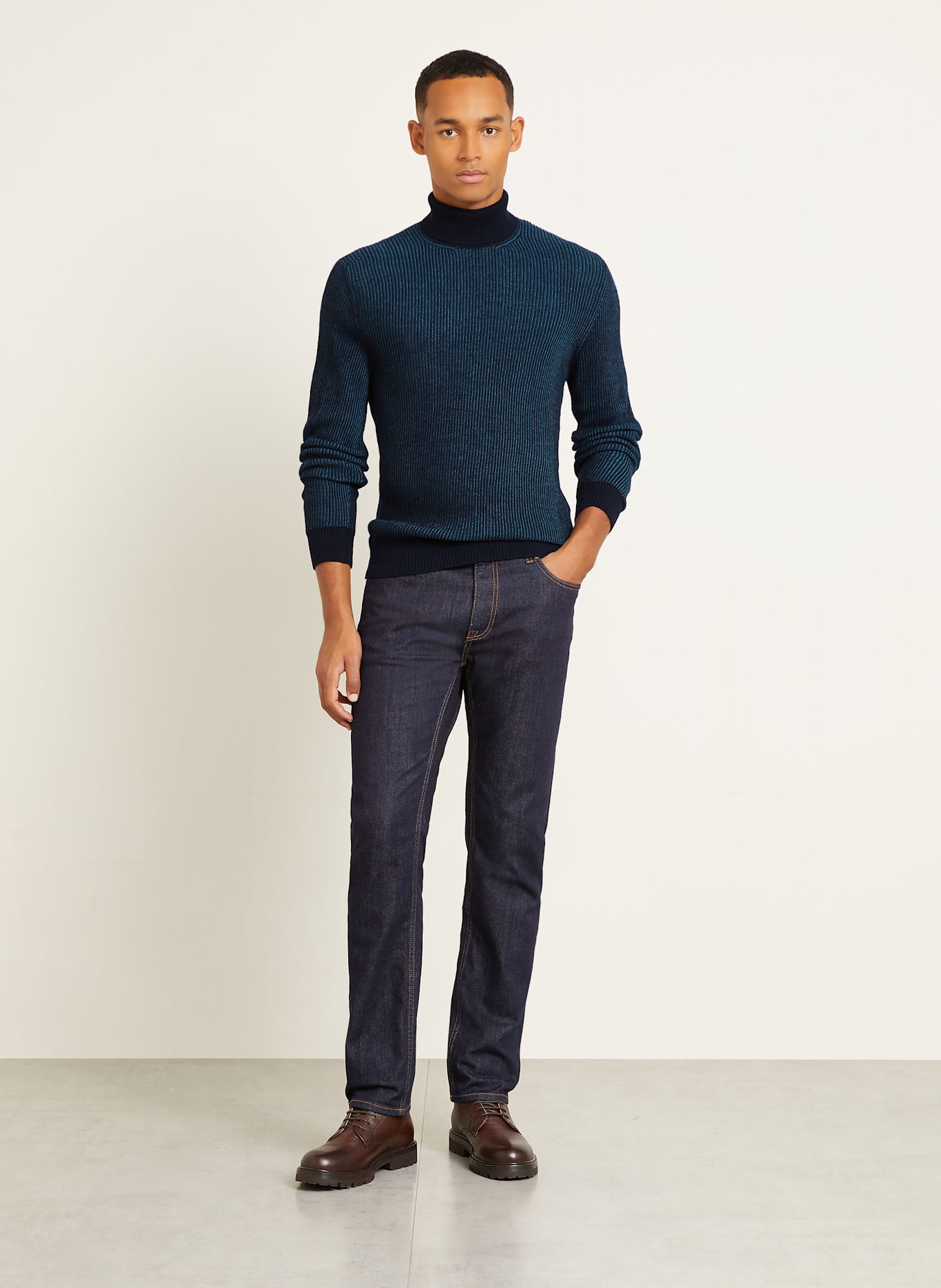 ETRO Rollkragenpullover: BLAU / DUNKELBLAU