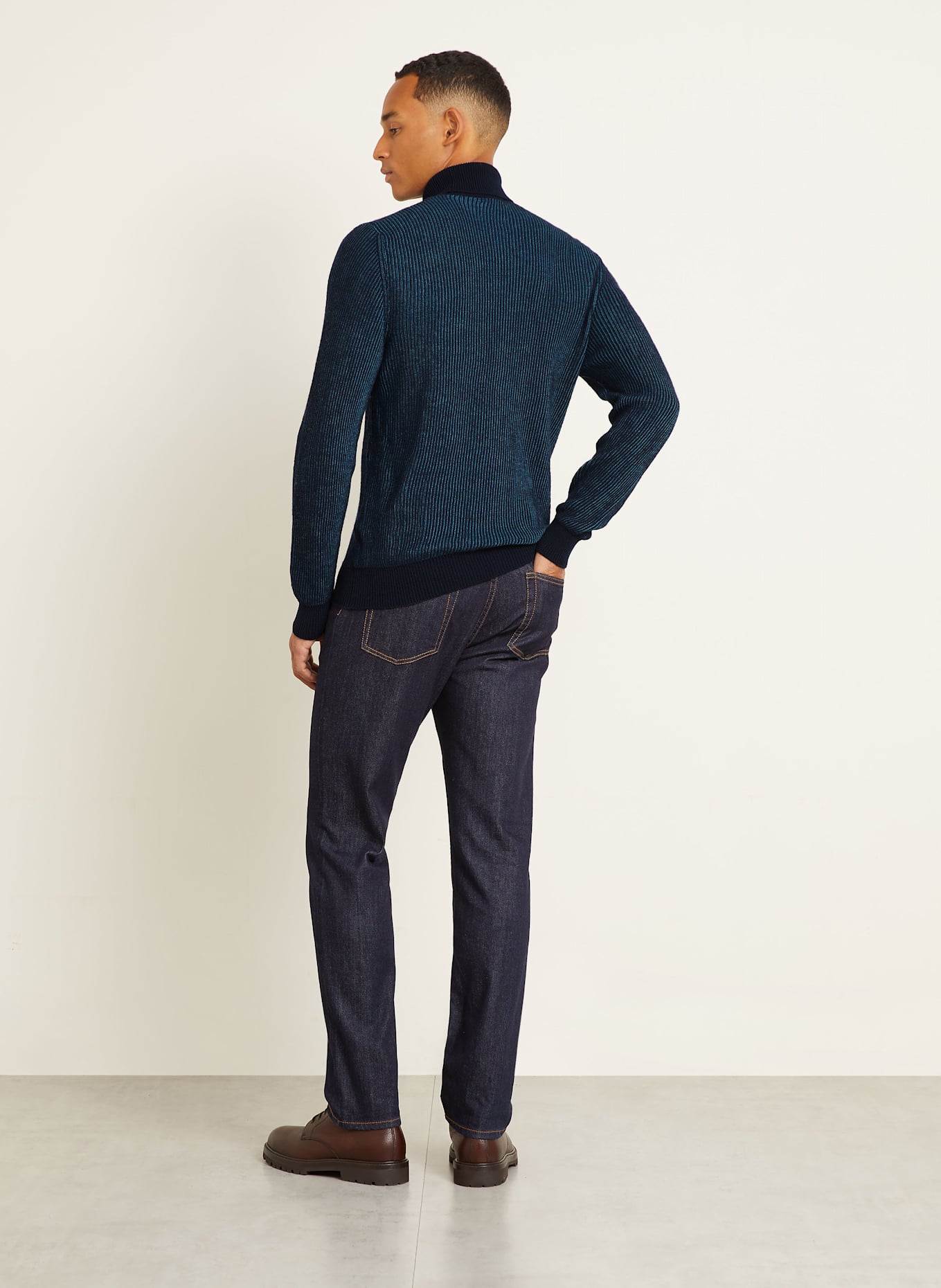ETRO Rollkragenpullover: BLAU / DUNKELBLAU