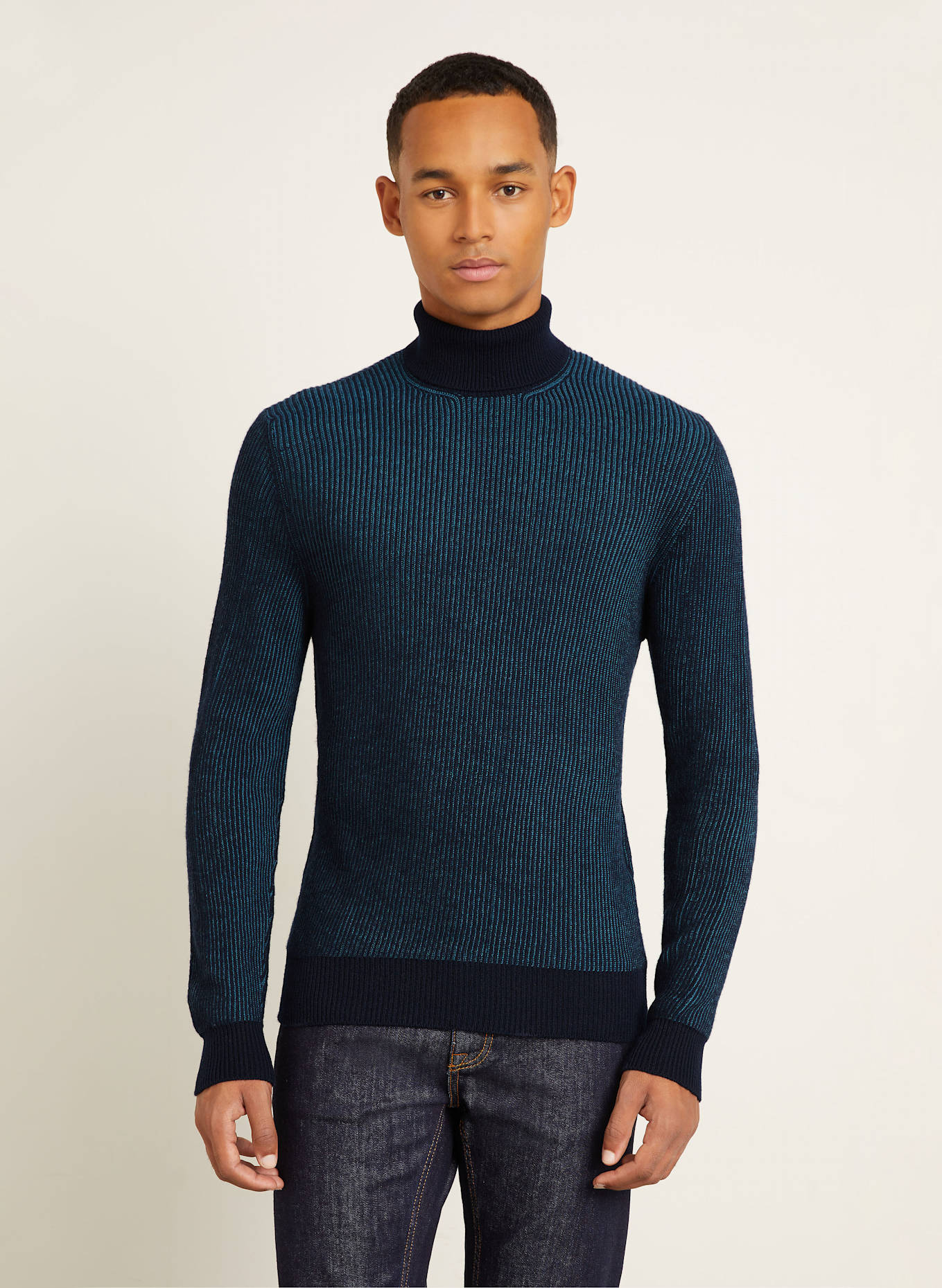 ETRO Rollkragenpullover: BLAU / DUNKELBLAU