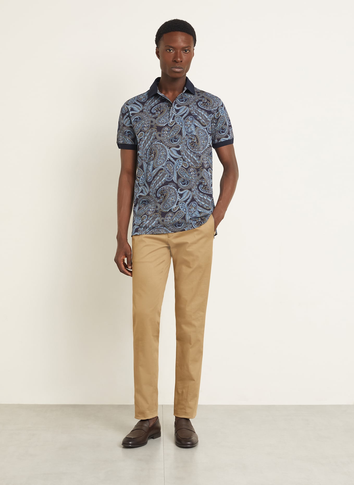 ETRO Piqué-Poloshirt Regular Fit: BLAU / HELLBLAU / BEIGE