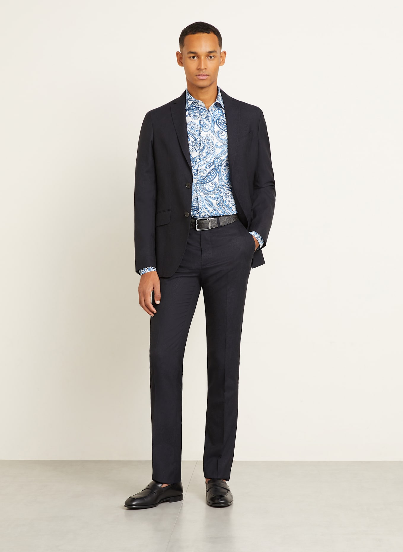 ETRO Hemd Regular Fit: WEISS / BLAU / DUNKELBLAU