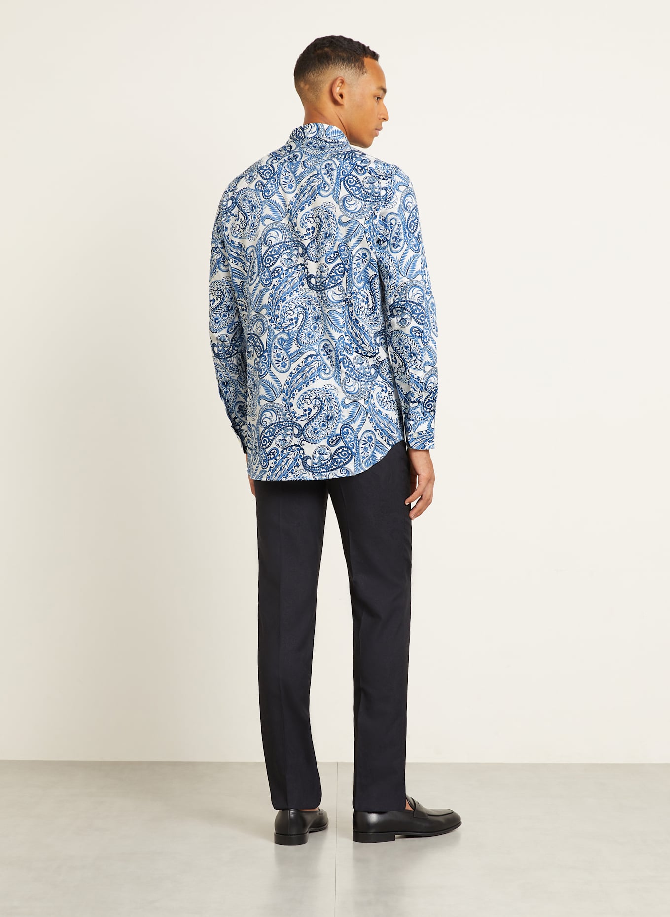 ETRO Hemd Regular Fit: WEISS / BLAU / DUNKELBLAU