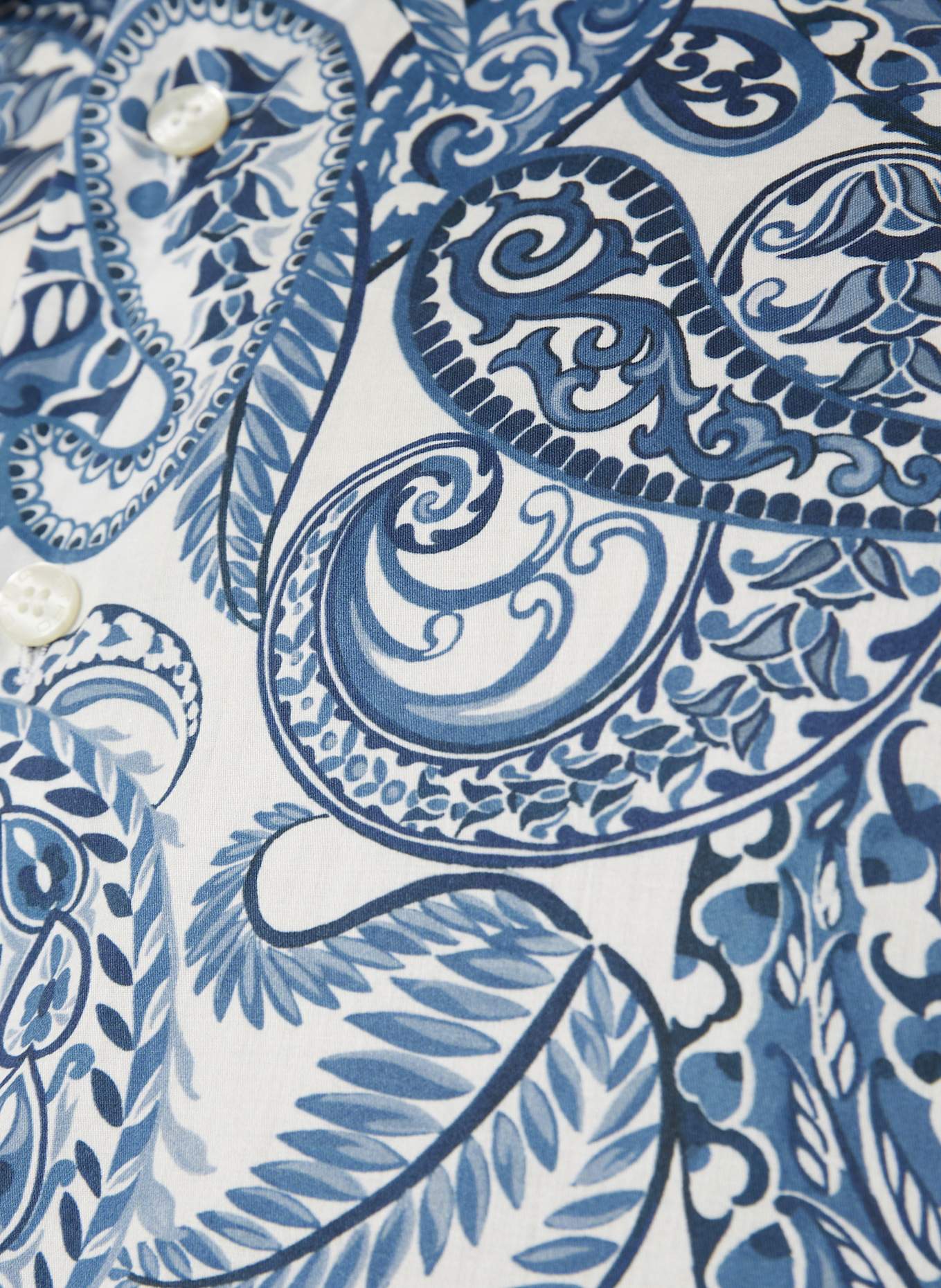 ETRO Hemd Regular Fit: WEISS / BLAU / DUNKELBLAU