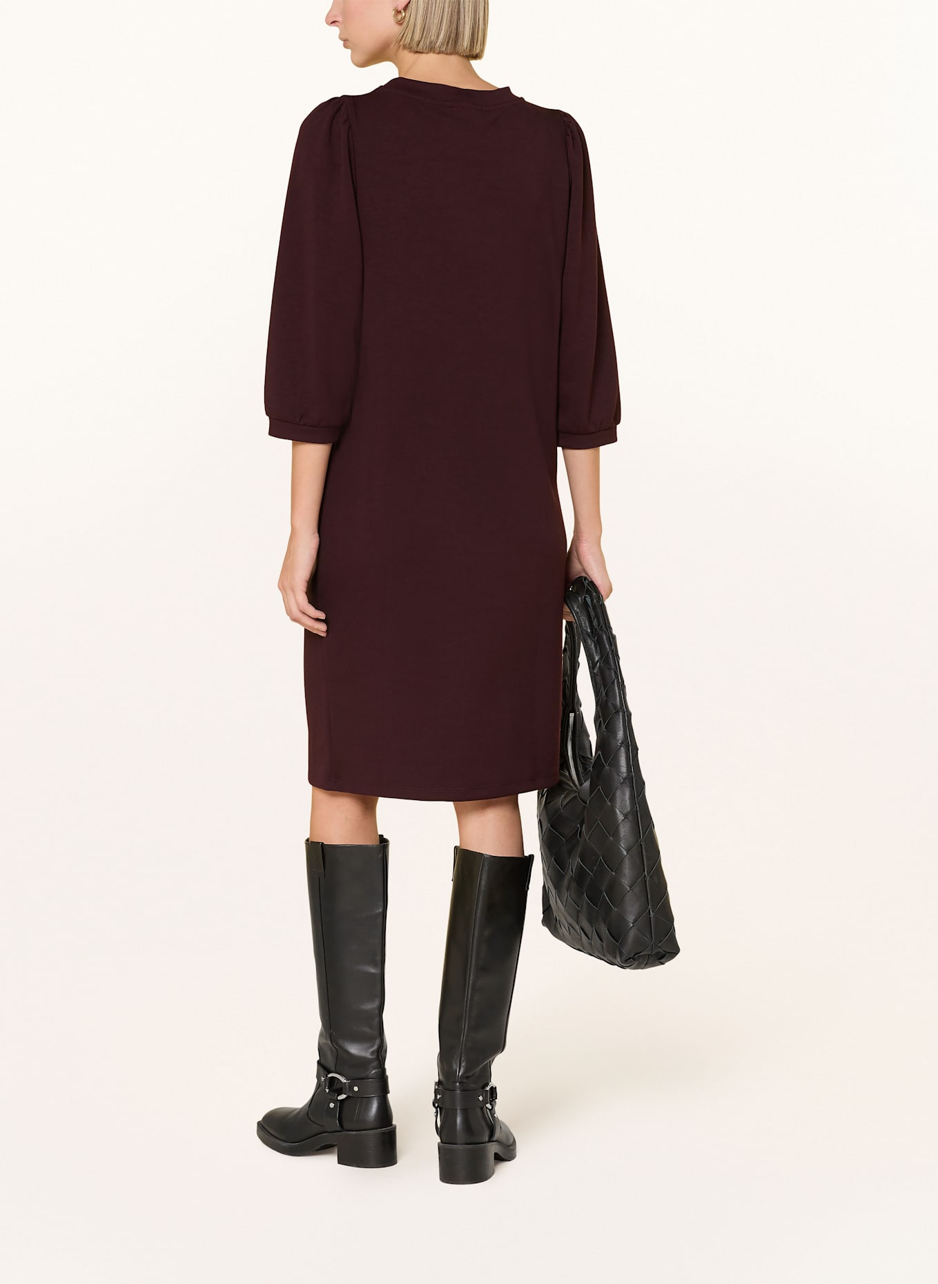 CARTOON Jerseykleid mit 3/4-Arm: DUNKELROT