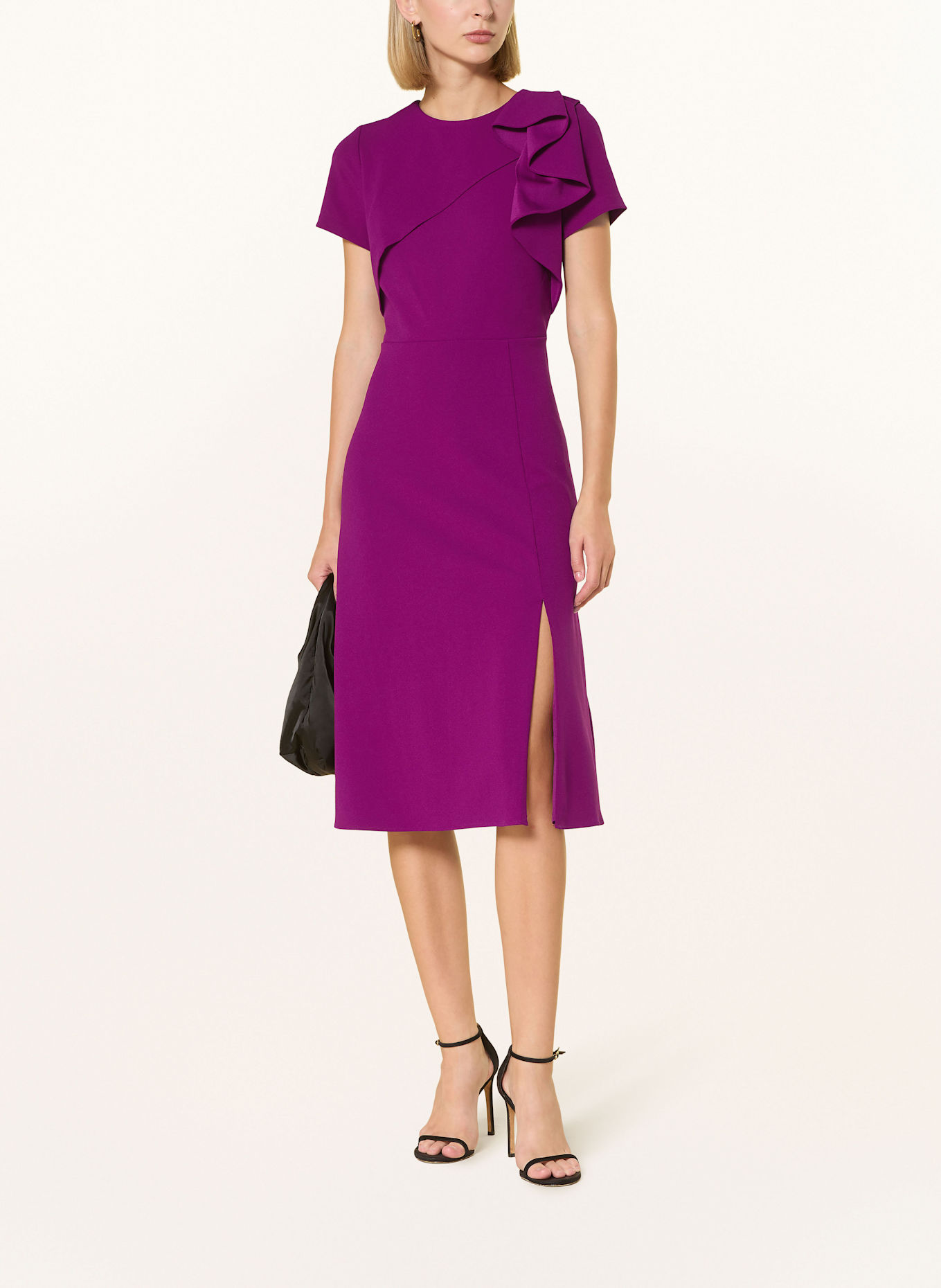 ADRIANNA PAPELL Kleid mit Volants: FUCHSIA