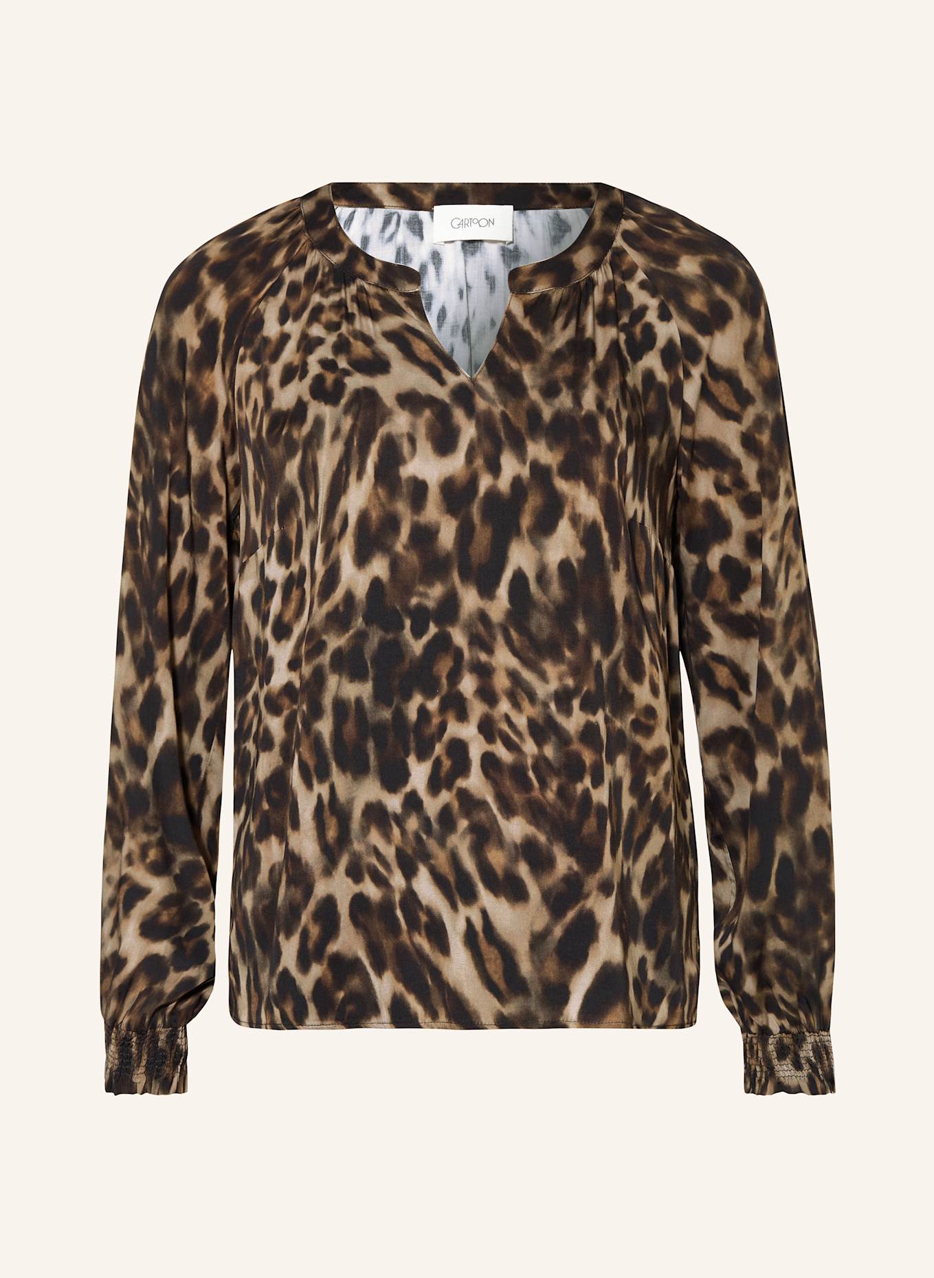 CARTOON Blusenshirt: DUNKELBRAUN / BEIGE / BRAUN