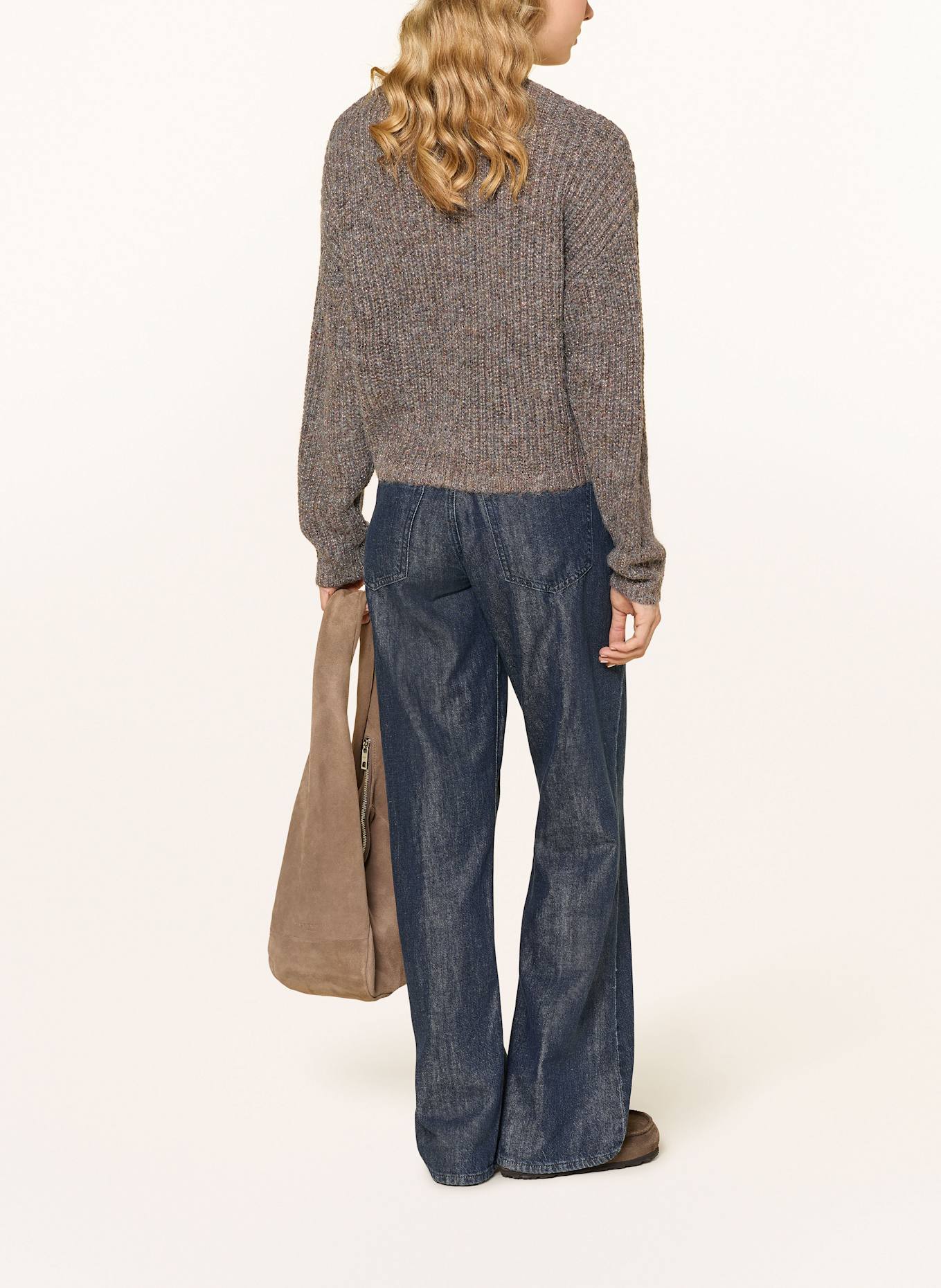 CARTOON Strickjacke mit Glitzergarn: DUNKELBRAUN