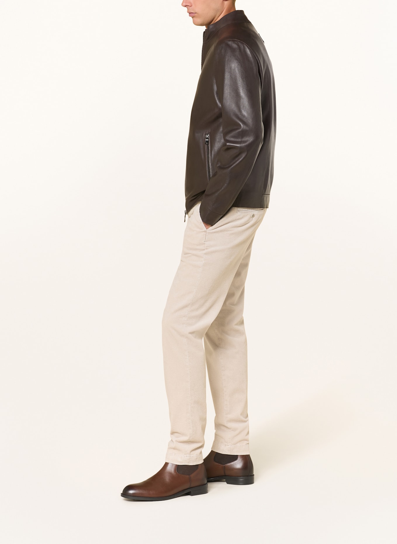 ALBERTO Cordhose JUMP im Jogging-Stil Slim Fit: BEIGE