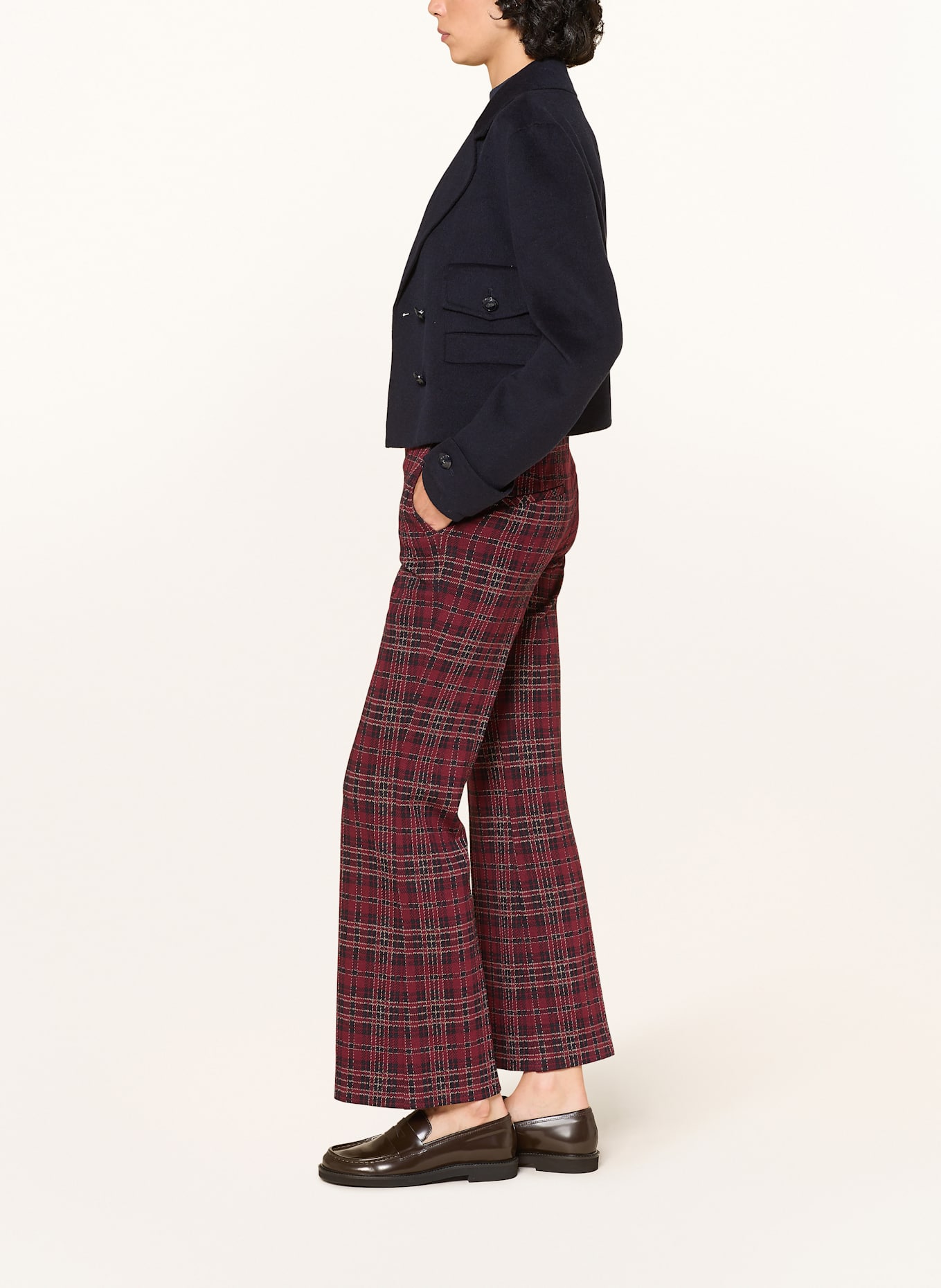 CAMBIO Hose FRANCOISE: DUNKELROT / DUNKELBLAU / BEIGE