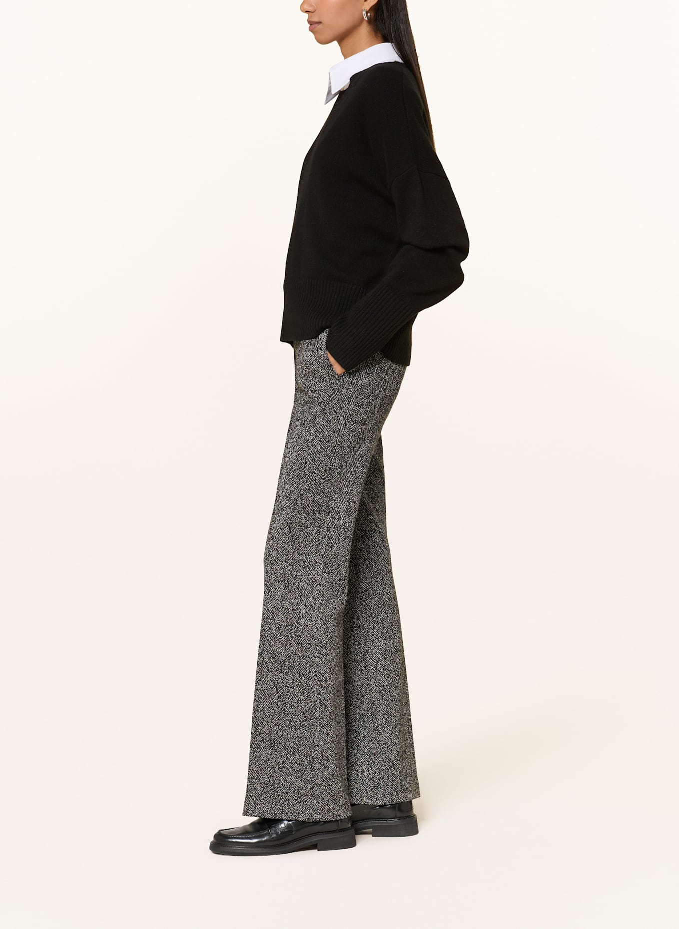 CAMBIO Hose FRANCOISE: SCHWARZ / CREME