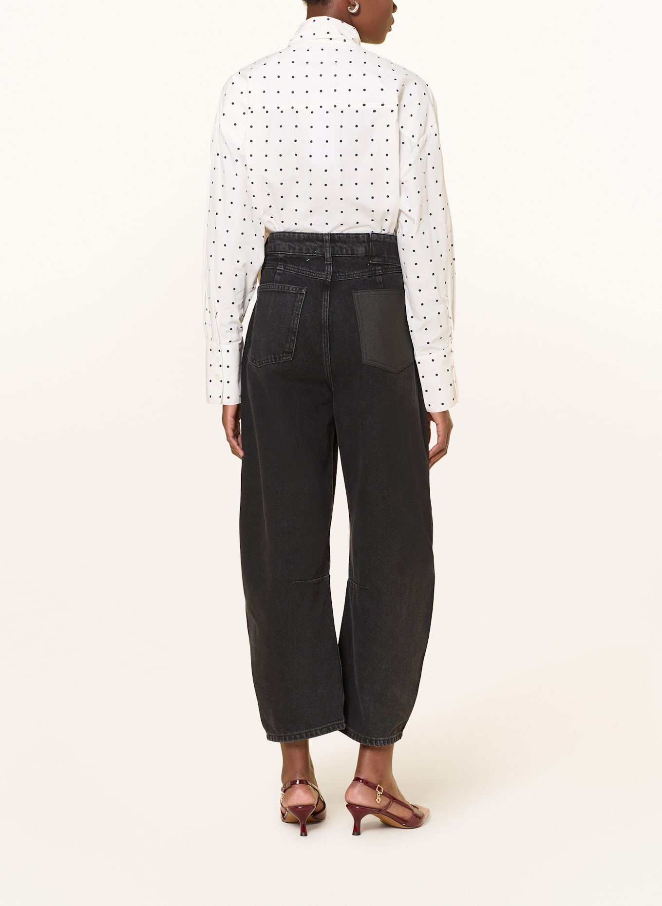 ESSENTIEL ANTWERP Oversized-Schluppenbluse IMOVERIT: WEISS / SCHWARZ