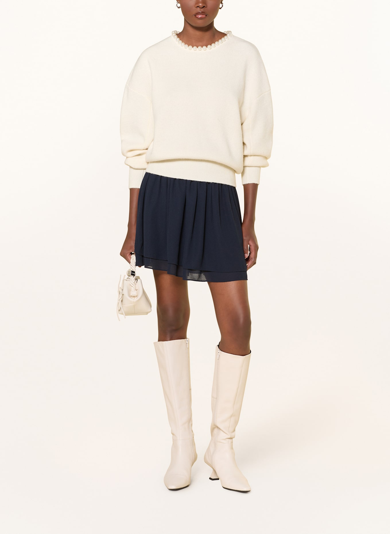 ESSENTIEL ANTWERP Pullover INTI mit Schmuckperlen: ECRU