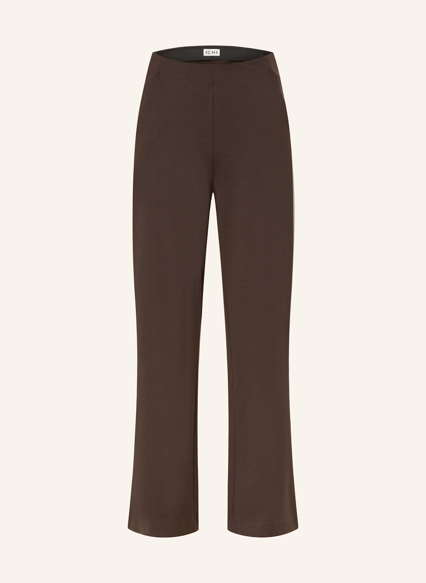 ICHI Marlenehose aus Jersey: DUNKELBRAUN