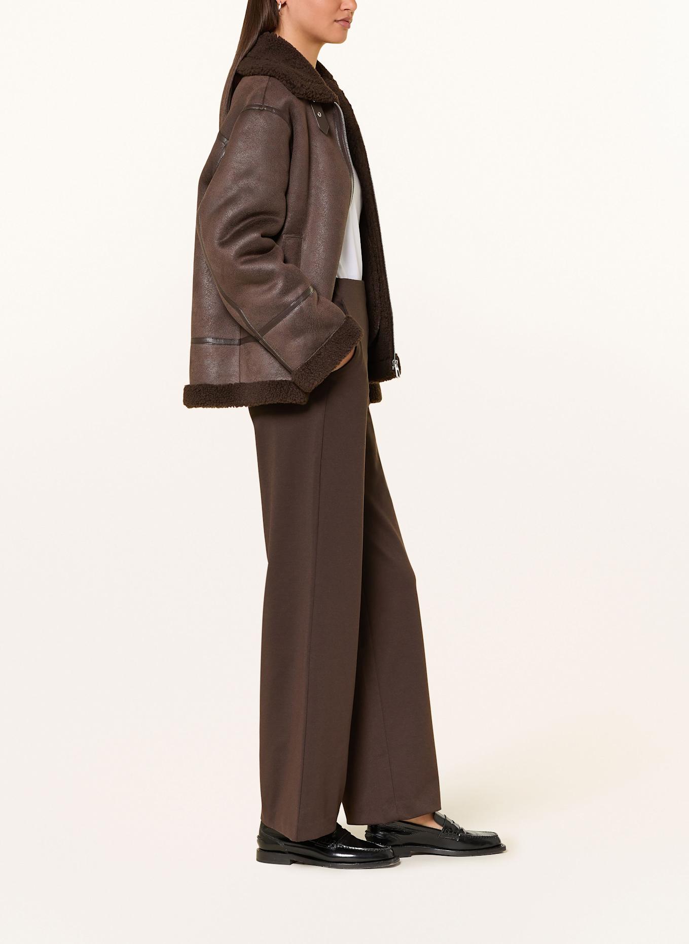 ICHI Marlenehose aus Jersey: DUNKELBRAUN