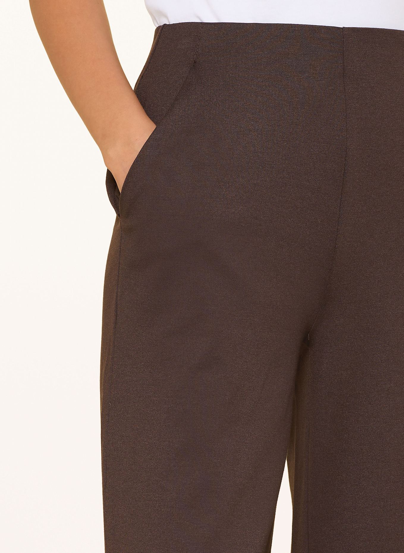 ICHI Marlenehose aus Jersey: DUNKELBRAUN