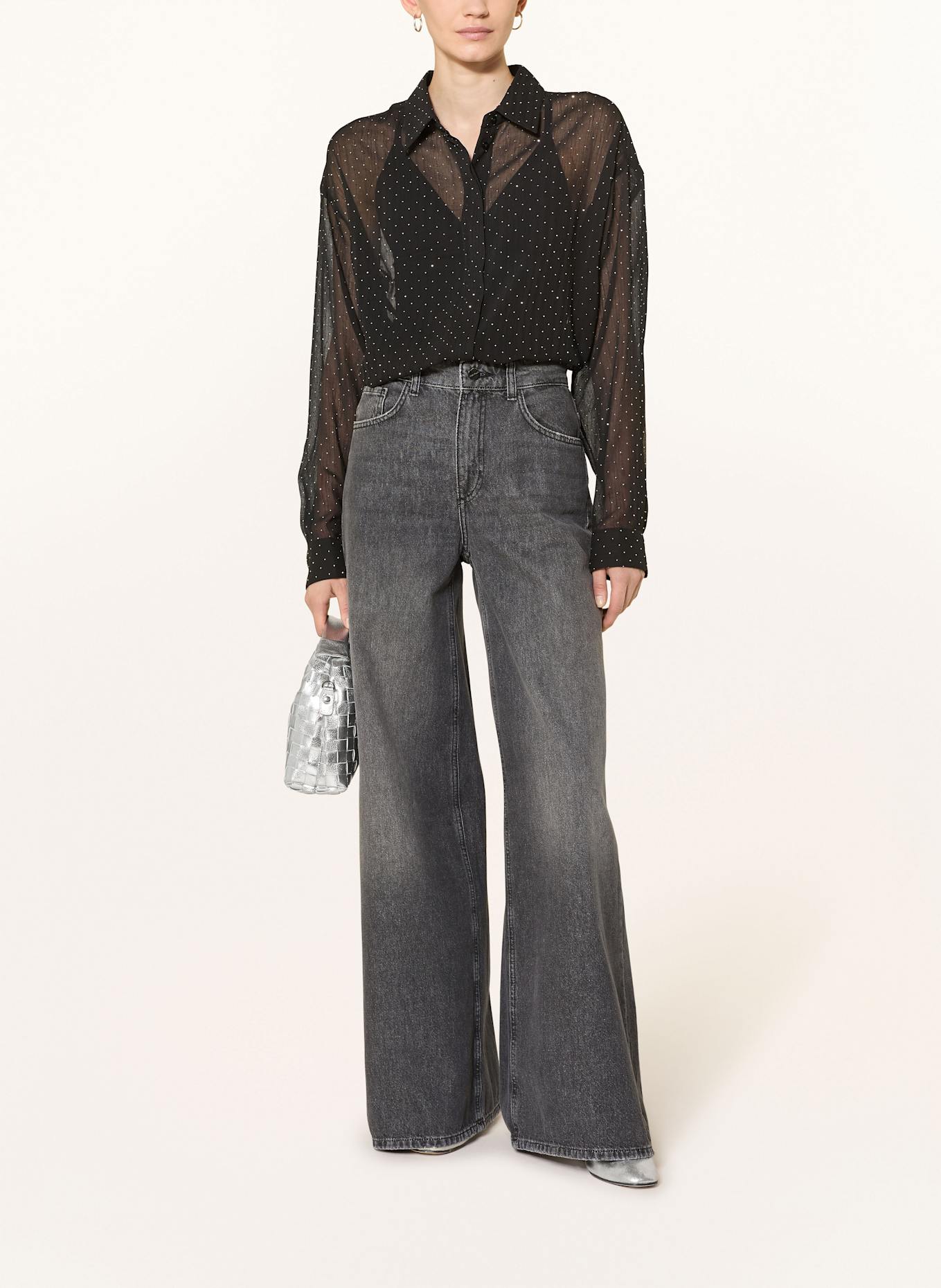 darling harbour Hemdbluse mit Schmucksteinen: BLACK