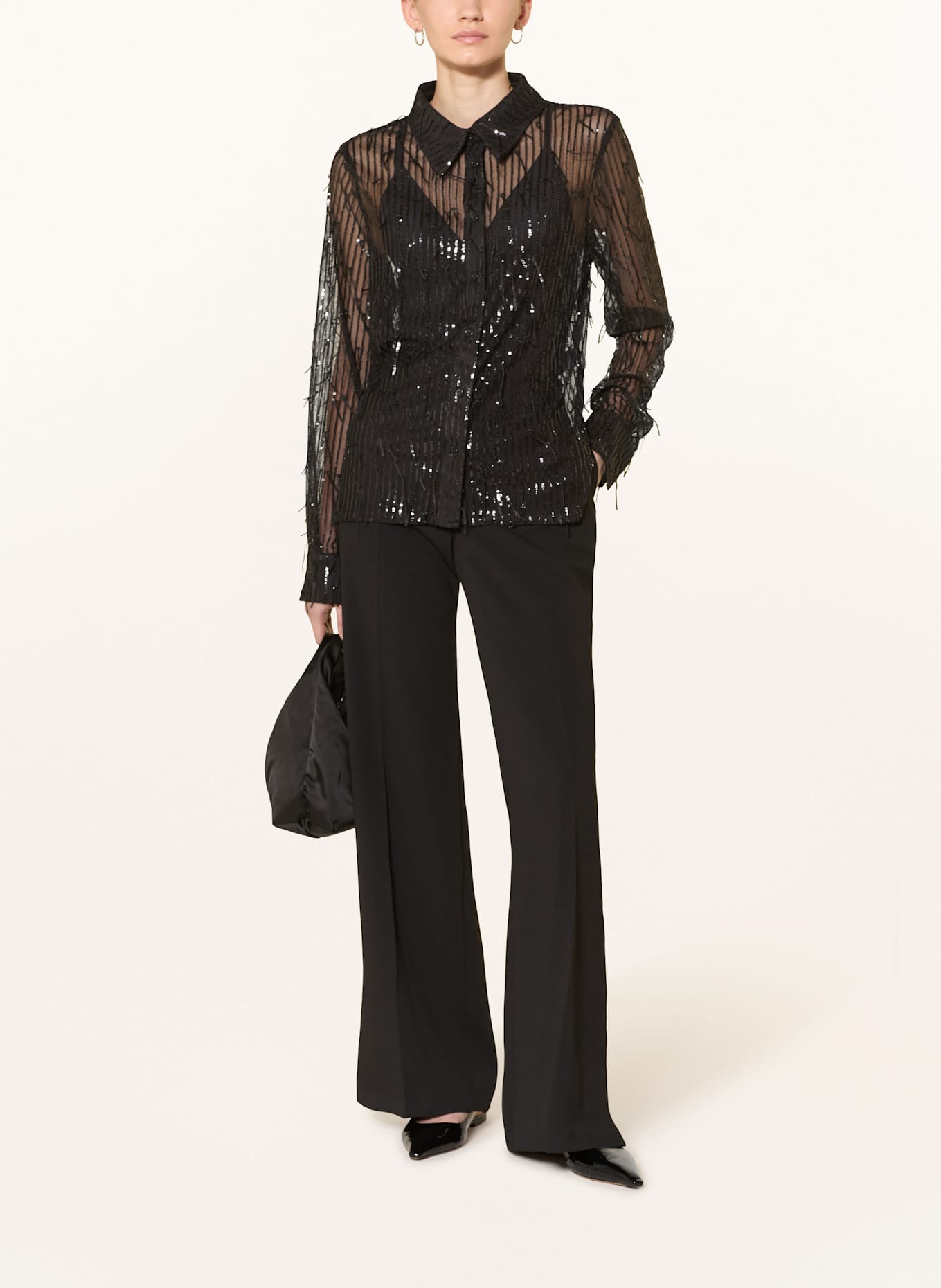 darling harbour Hemdbluse mit Pailletten: BLACK