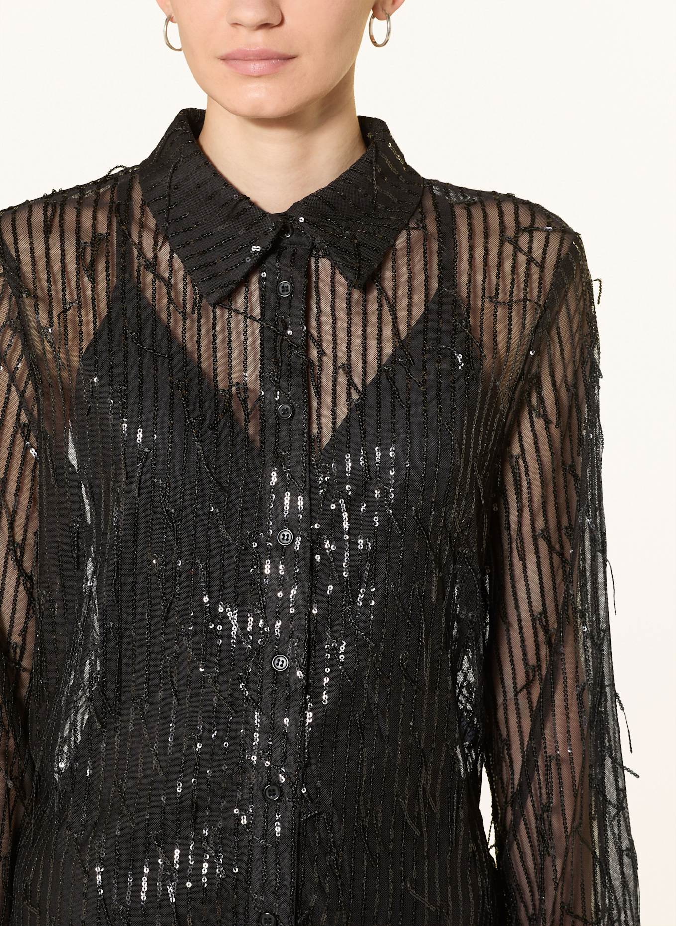 darling harbour Hemdbluse mit Pailletten: BLACK