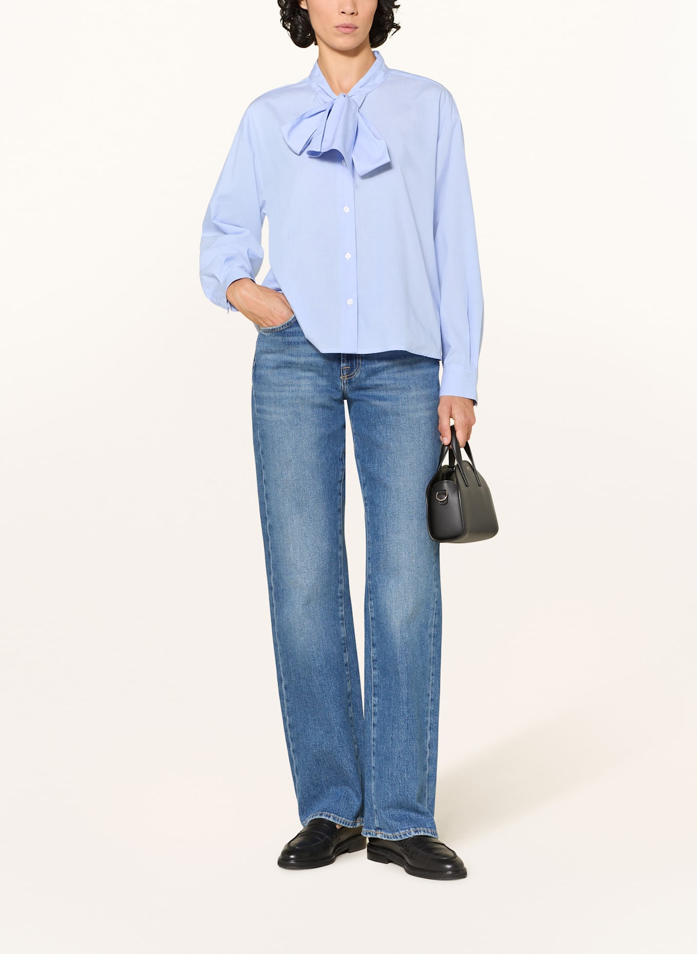 lilienfels Bluse mit Schluppe: HELLBLAU