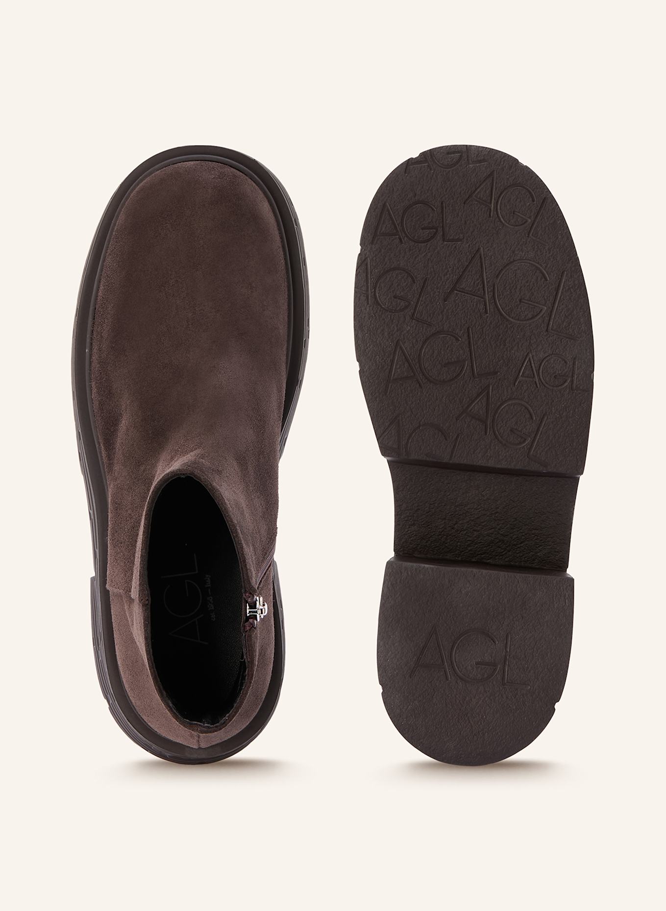AGL Plateau-Stiefeletten LIGNES: DUNKELBRAUN