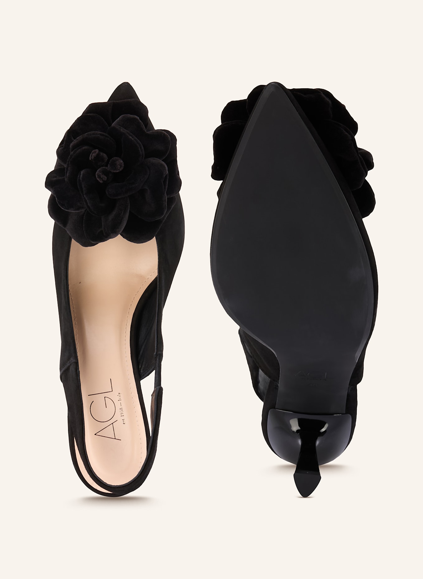 AGL Slingpumps ALLA ROSE: SCHWARZ