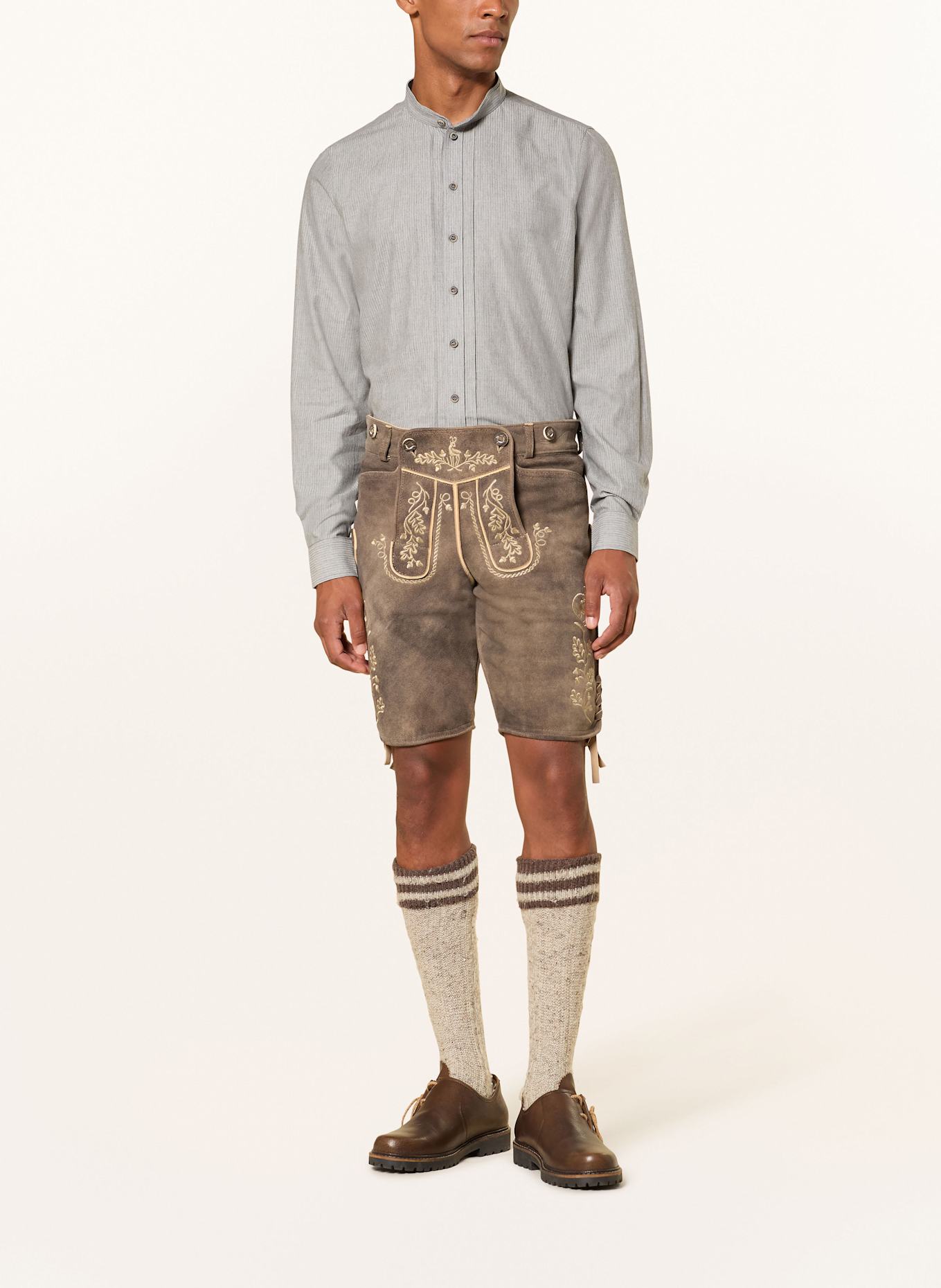 Grasegger Trachtenhemd Regular Fit: HELLGRAU / GRAU