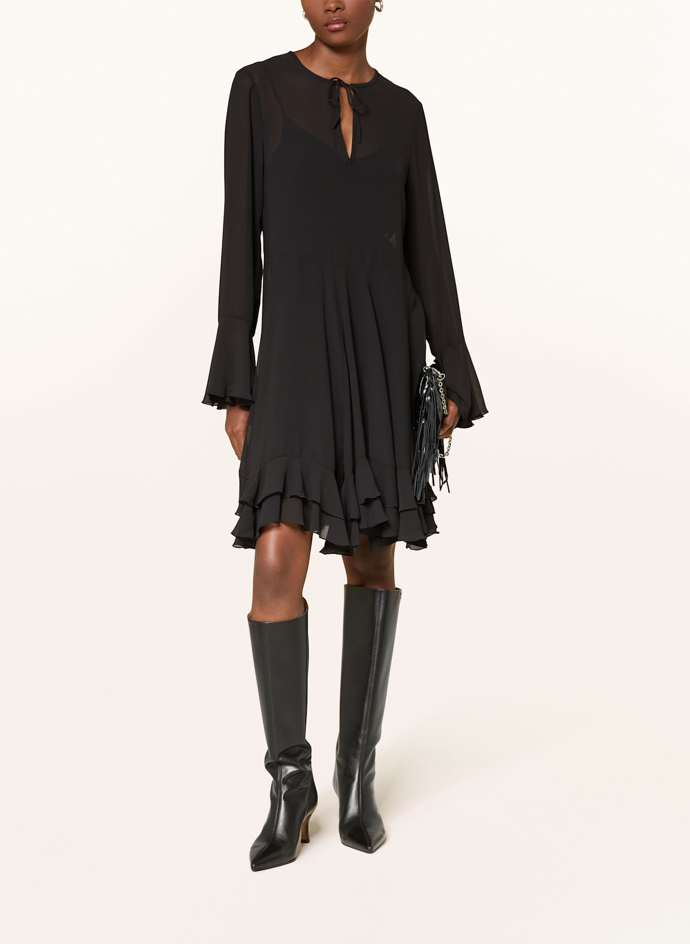 MRS & HUGS Kleid mit Volants: SCHWARZ