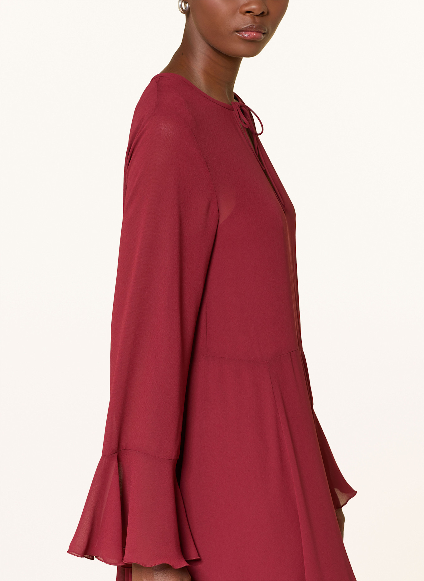 MRS & HUGS Kleid mit Volants: DUNKELROT