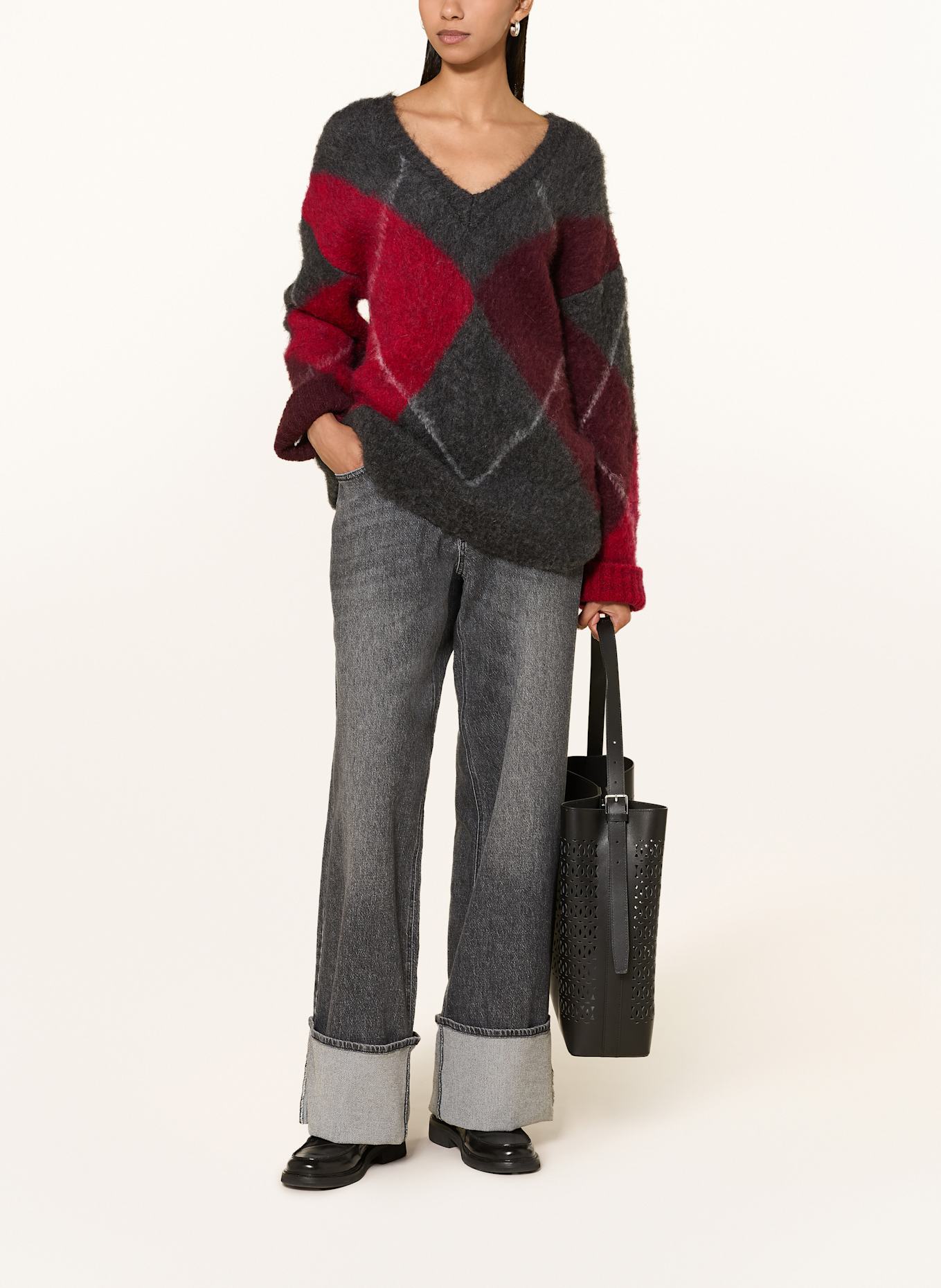 Smith & Soul Pullover: DUNKELROT / DUNKELGRAU / ROT