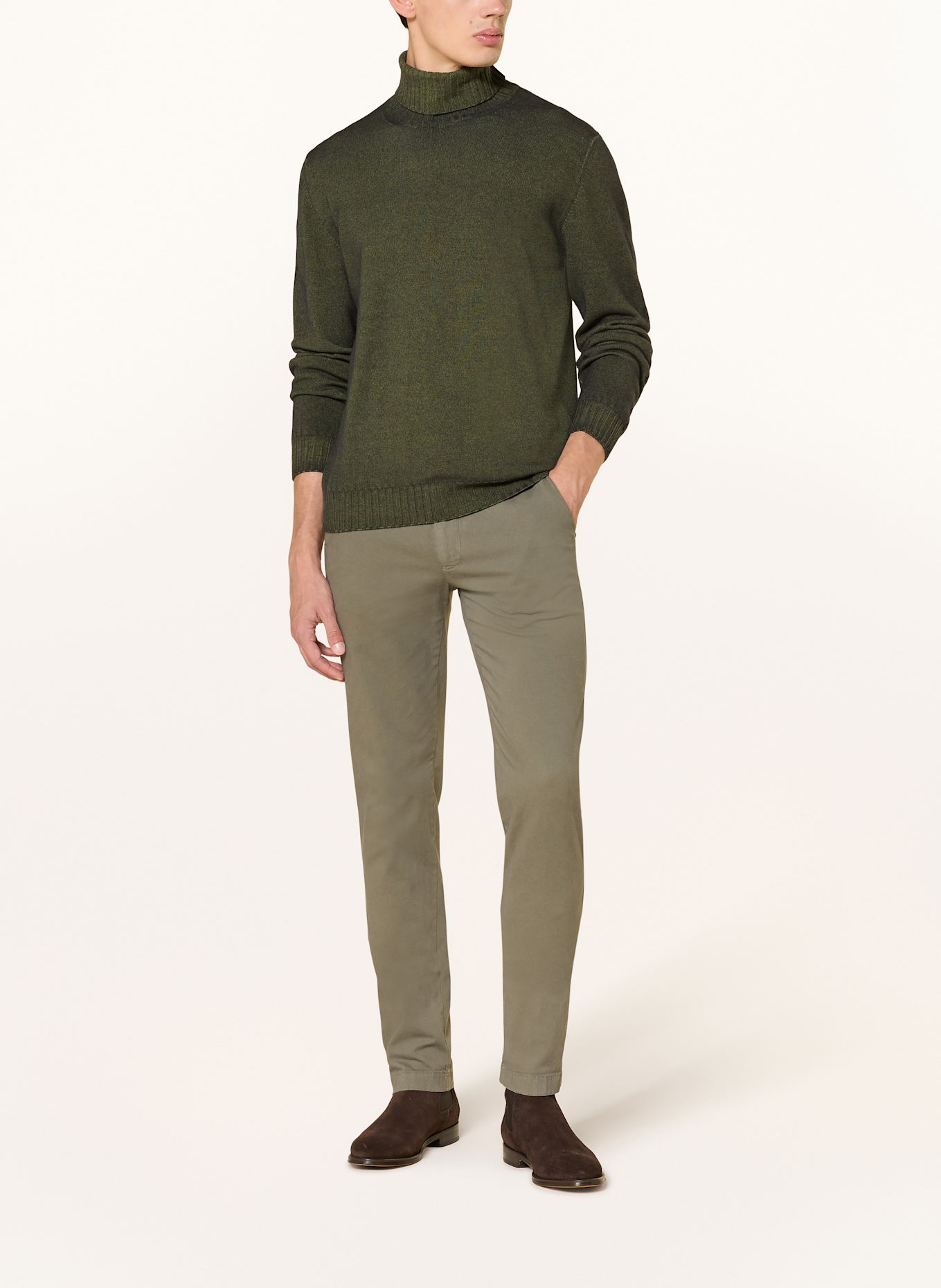 BOGLIOLI Rollkragenpullover aus Cashmere: DUNKELGRÜN